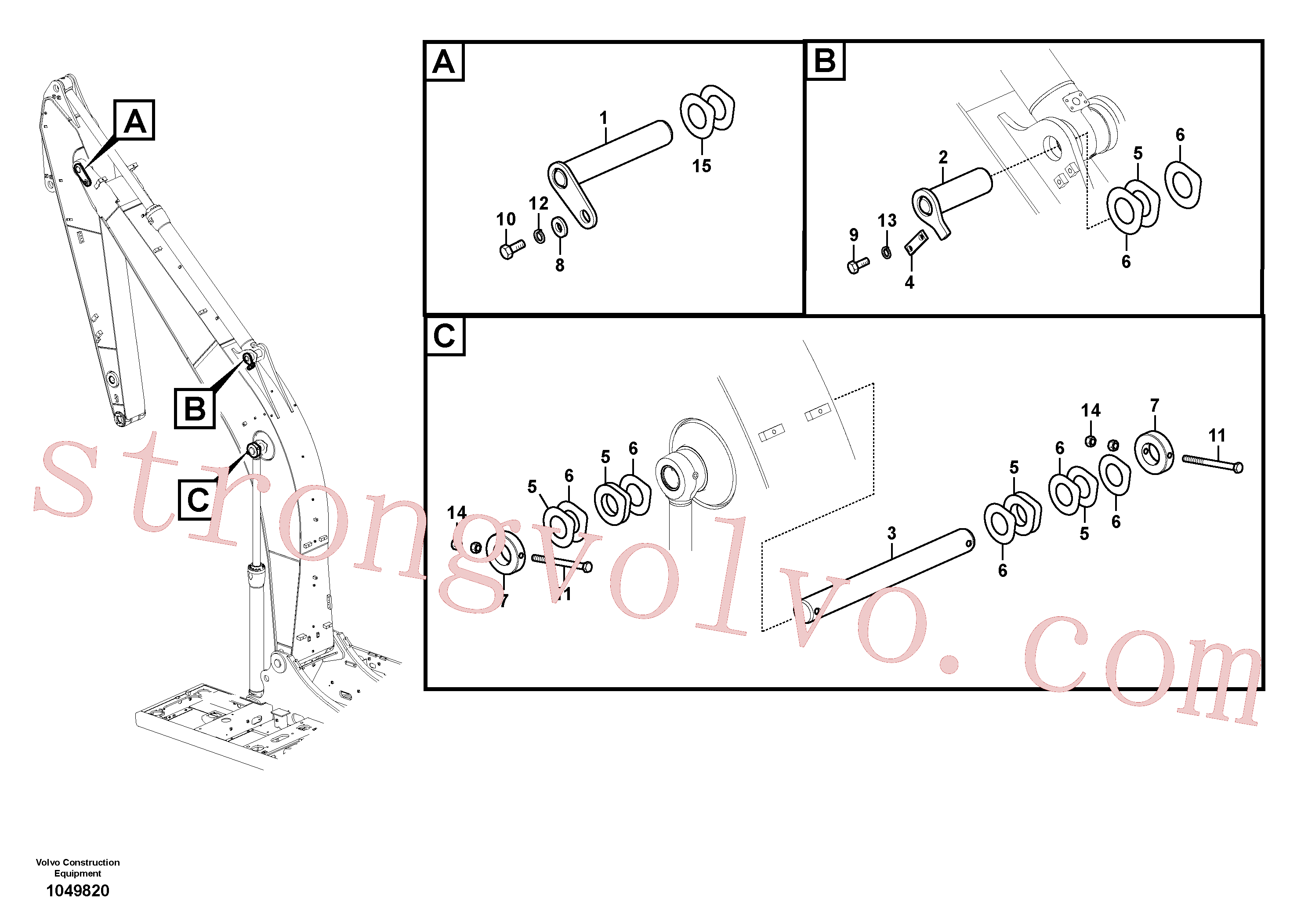 Volvo Acessórios para escavadeira SA1073-00320 Lock Pin Acessórios