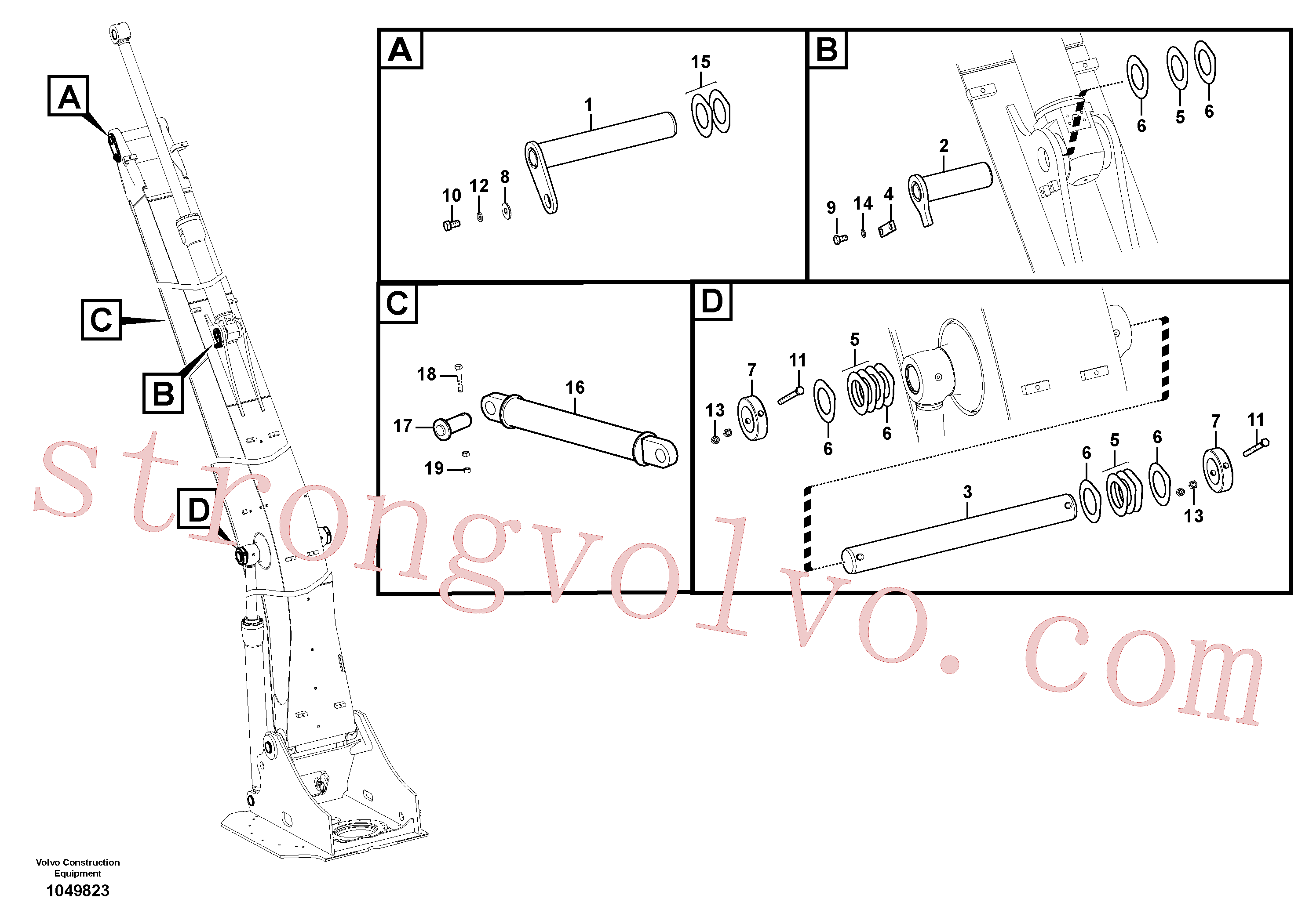 China Made VOE14703235 Shim Volvo Acessórios para escavadeira