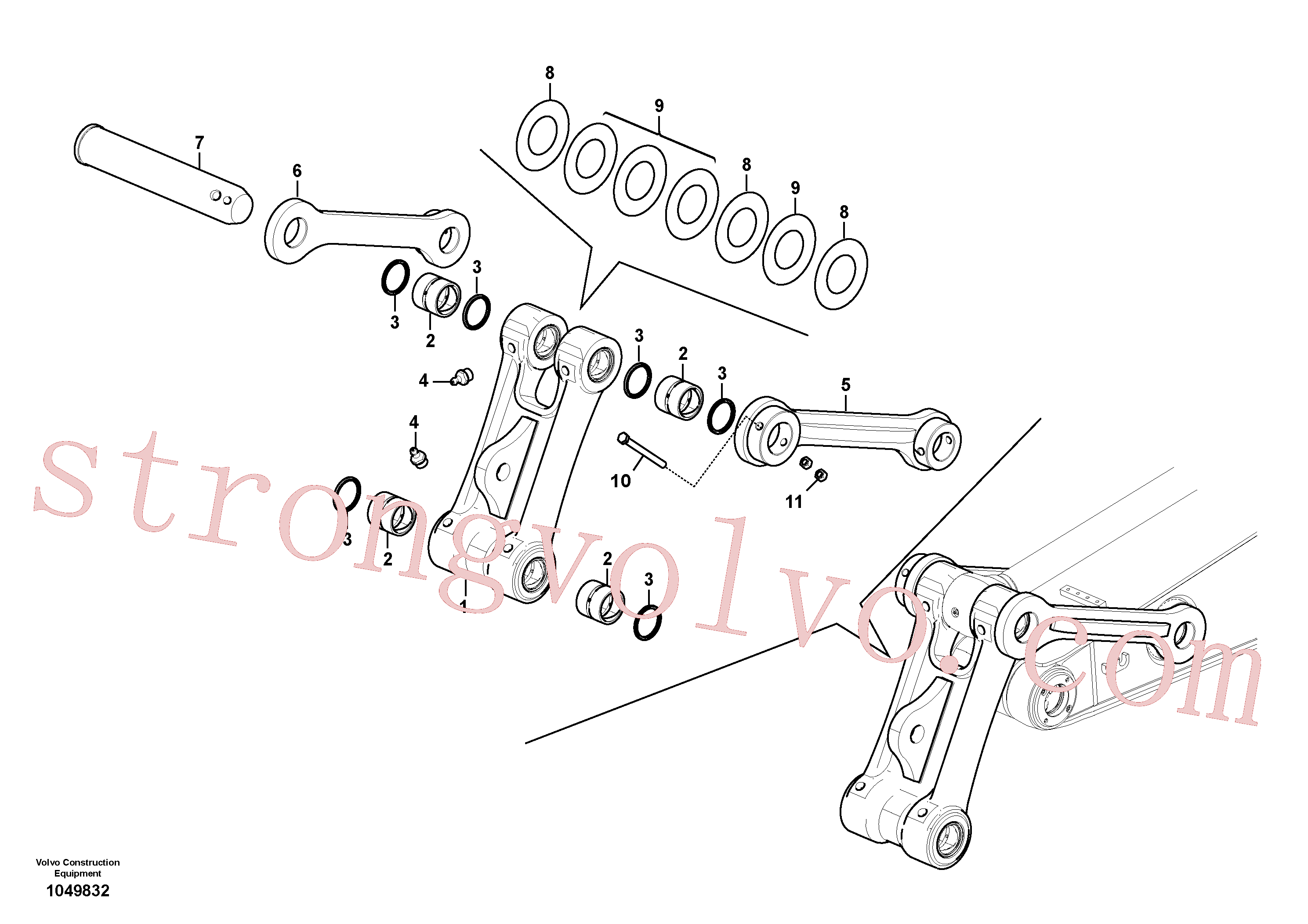 VOE14512678 Volvo Tirantes à haste de ligação(1049832 Montagem)