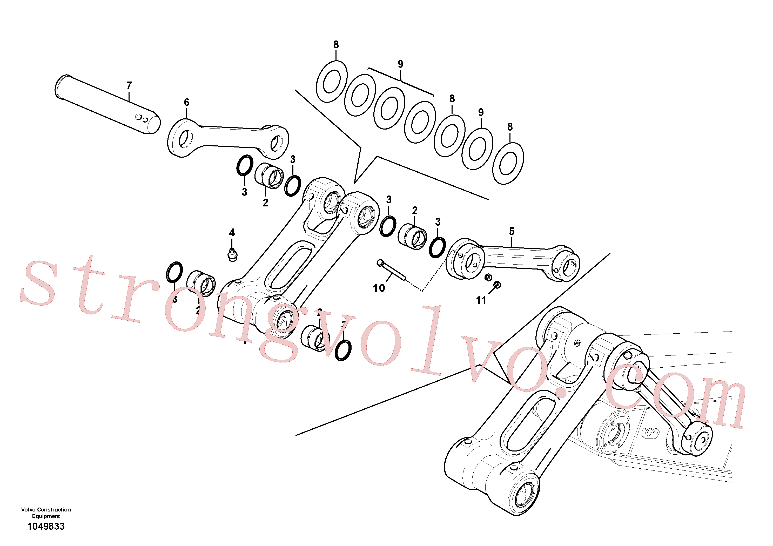 VOE14512678 Volvo Tirantes à haste de ligação(1049833 Montagem)