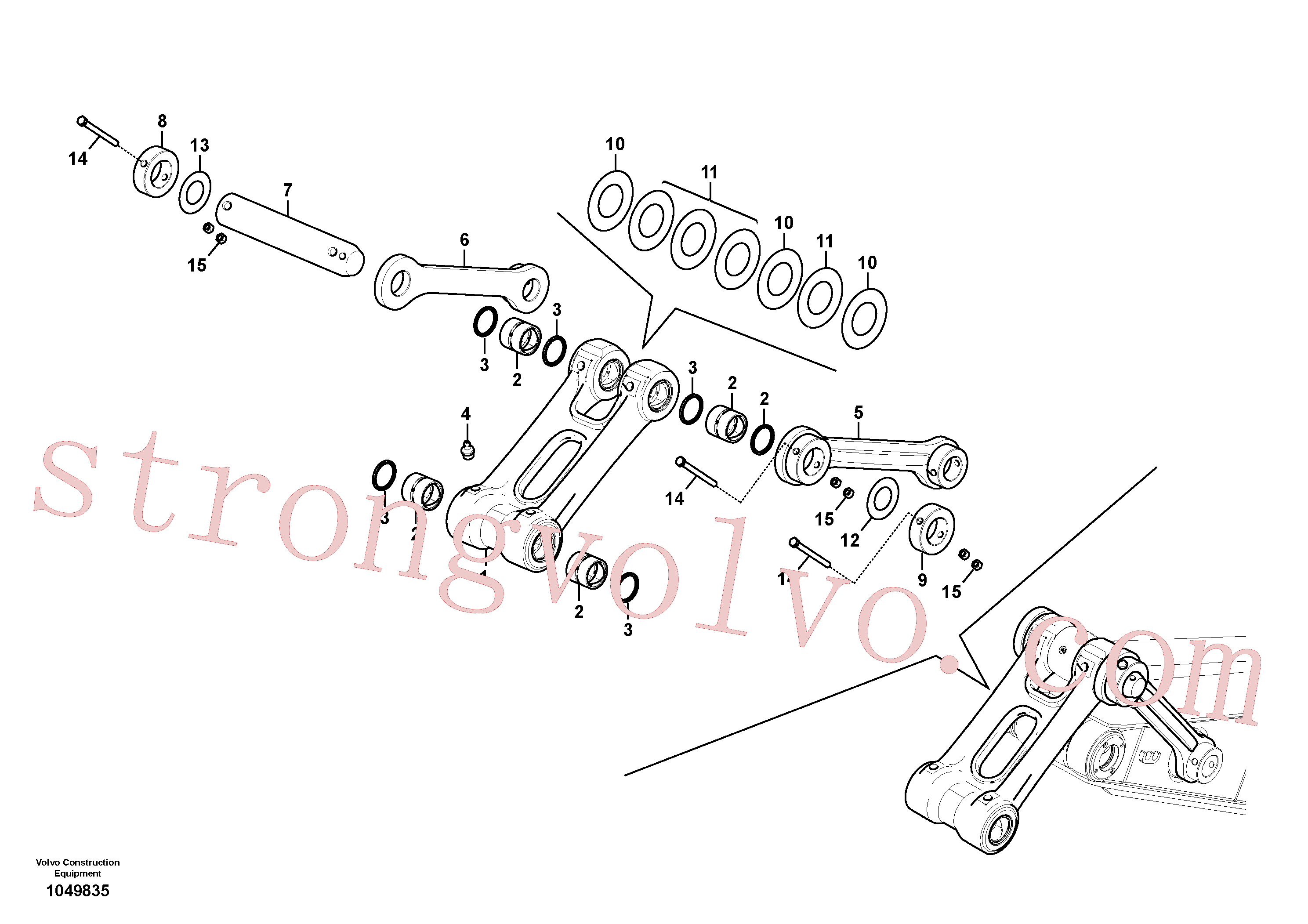 VOE14588542 Volvo Tirantes à haste de ligação(1049835 Montagem)