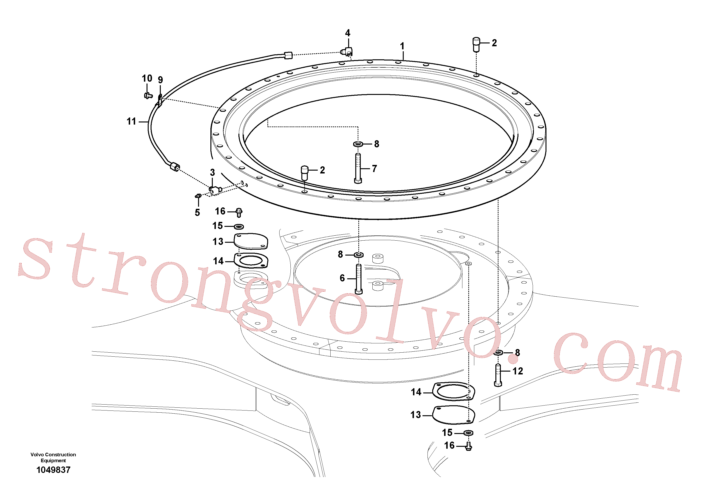 VOE992973 Volvo Sistema de articulação(1049837 Montagem)