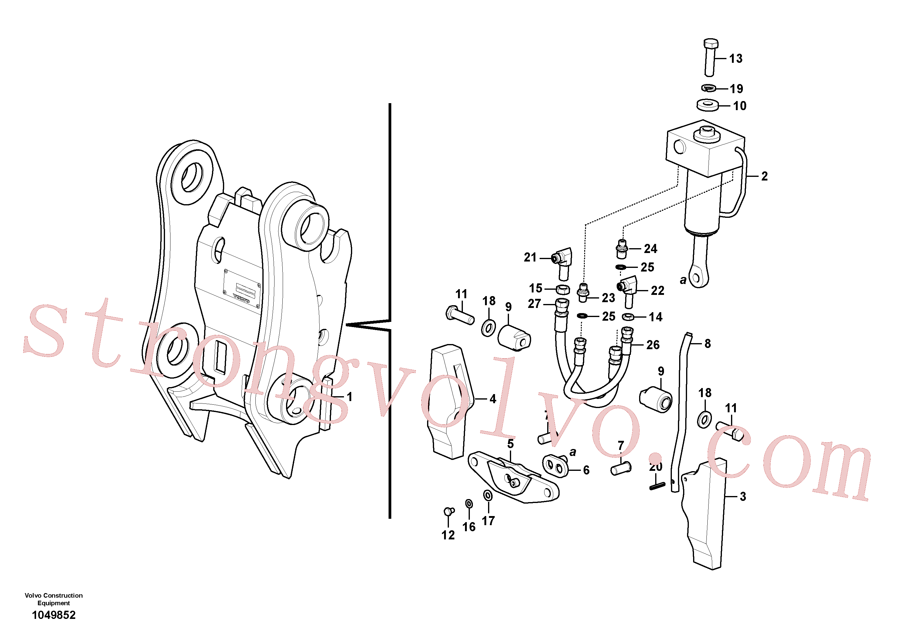 SA1171-75271 Volvo Suporte de acoplamento, QuickFit(1049852 Montagem)