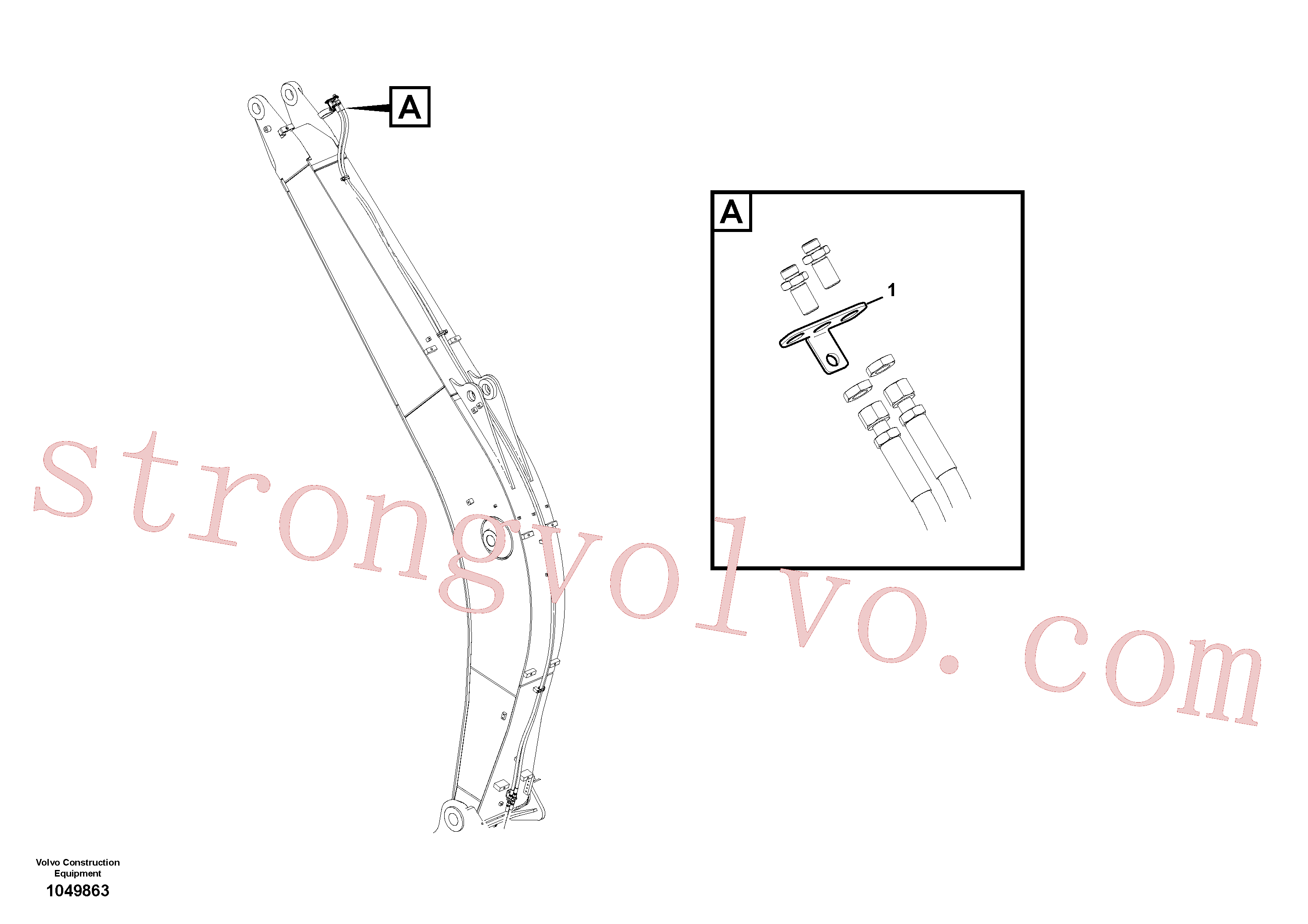 VOE14535711 Volvo Hidráulica de serviço, inclinação e rotor na lança(1049863 Montagem)