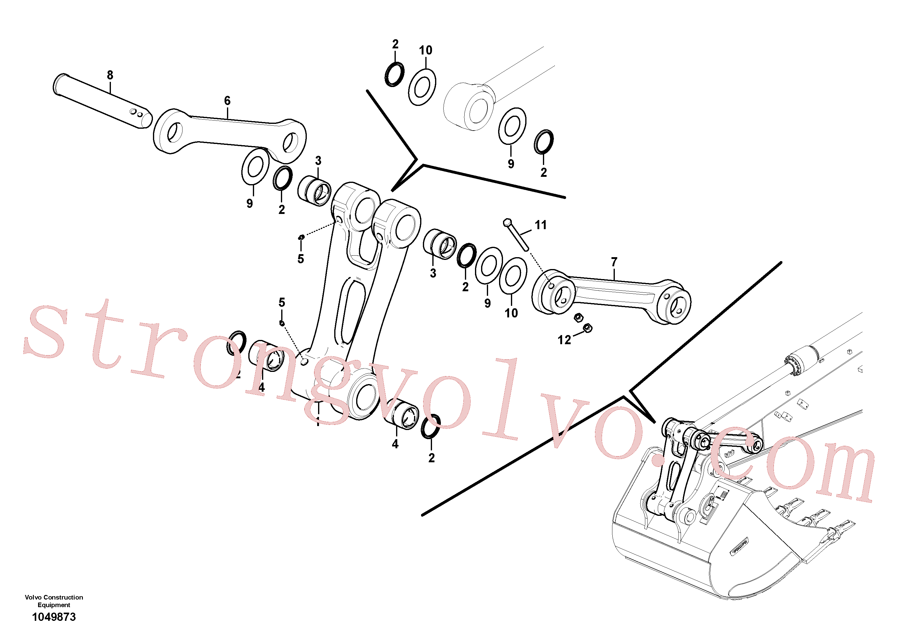 VOE14548219 Volvo Tirantes à haste de ligação(1049873 Montagem)