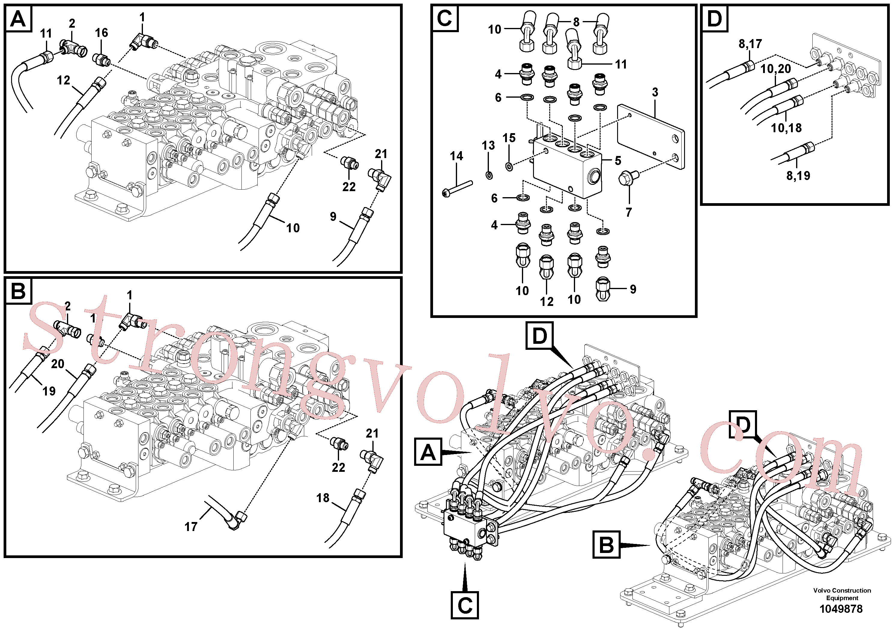 PJ5360342 Volvo Sistema servomotor, mudança da função da alavanca(1049878 Montagem)