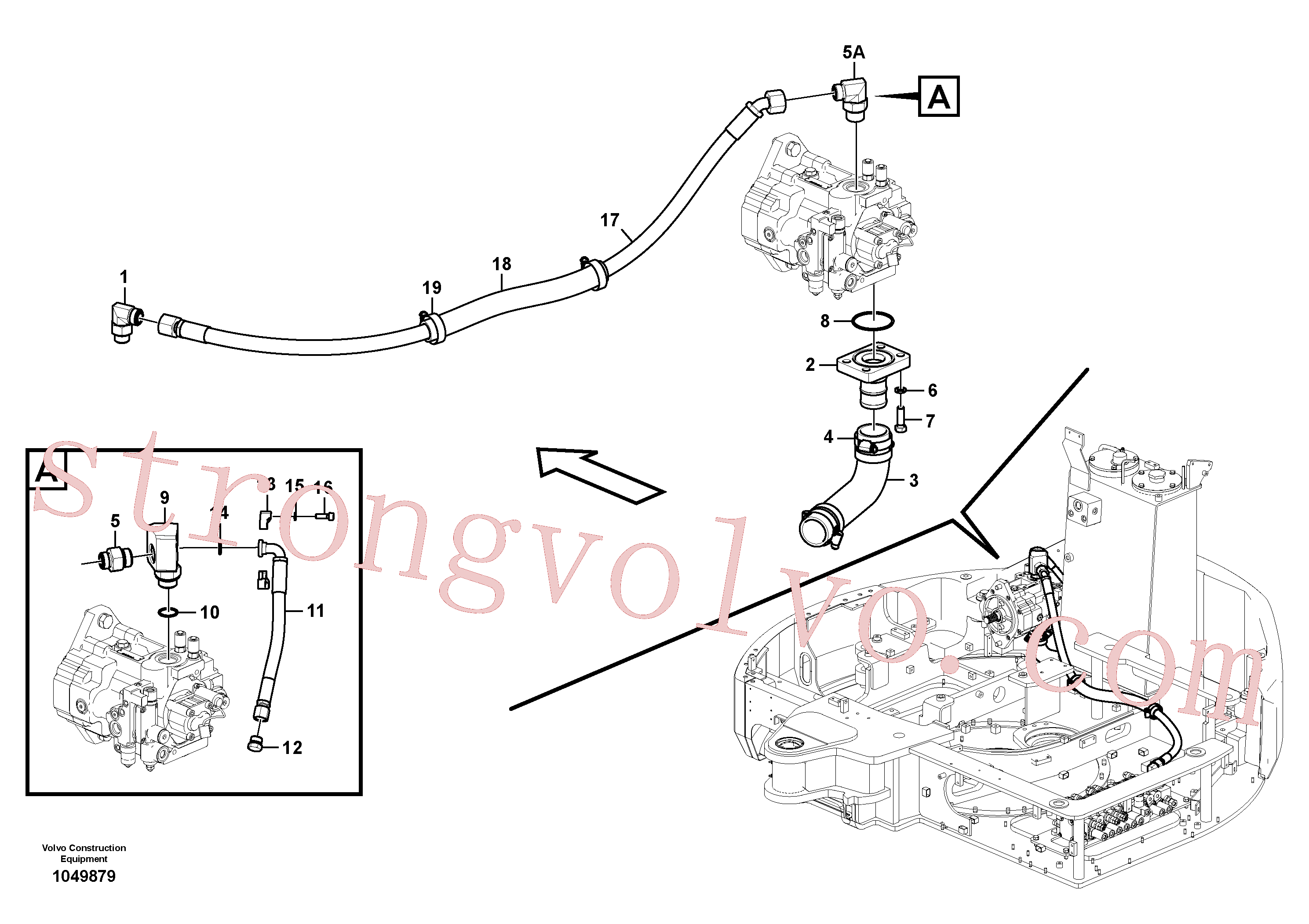 VOE14672832 Volvo Sistema hidráulico, tanque hidráulico para a bomba hidráulica(1049879 Montagem)
