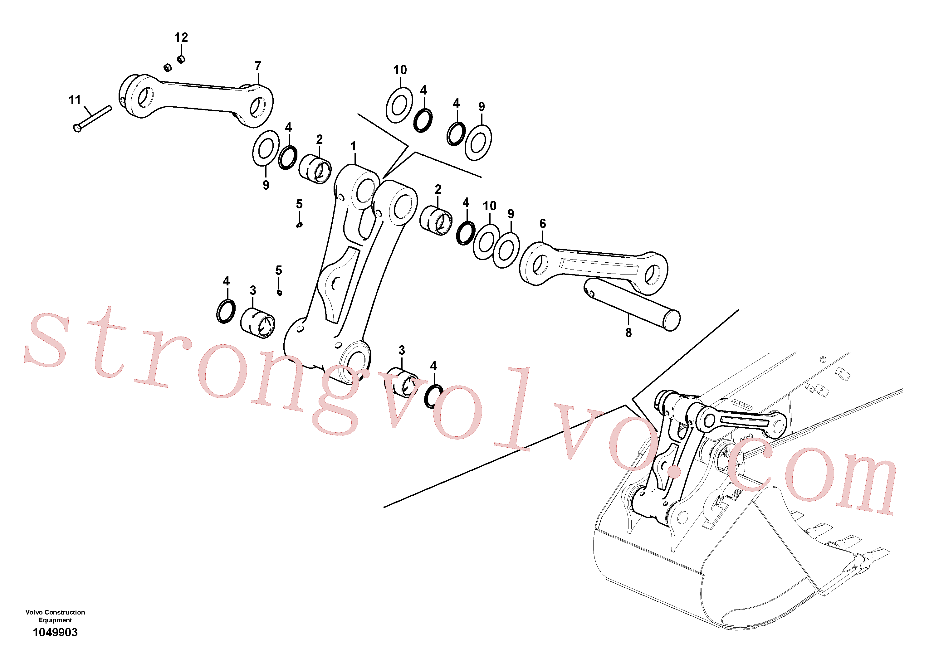 VOE14548219 Volvo Tirantes à haste de ligação(1049903 Montagem)