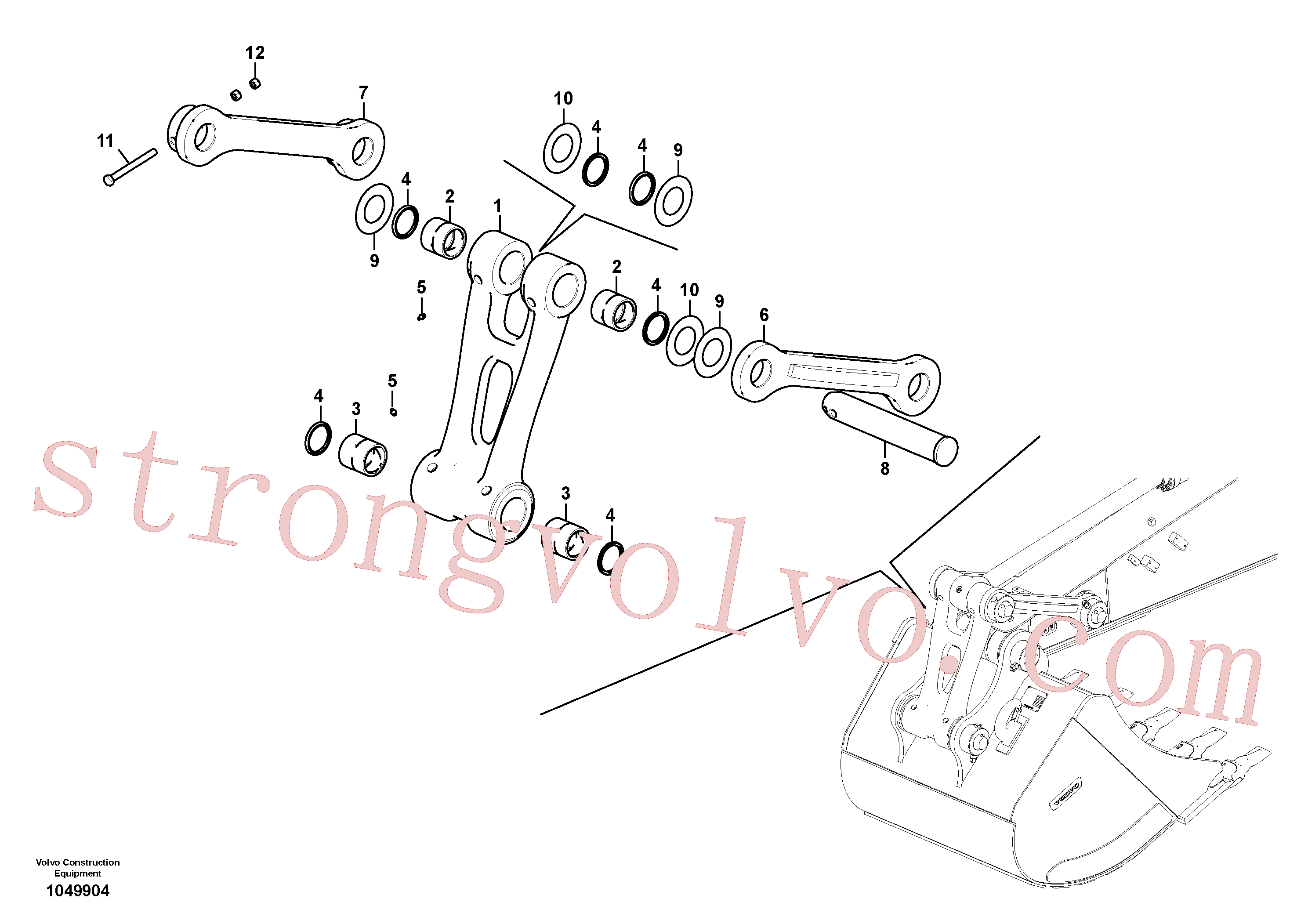 VOE14615811 Volvo Tirantes à haste de ligação(1049904 Montagem)