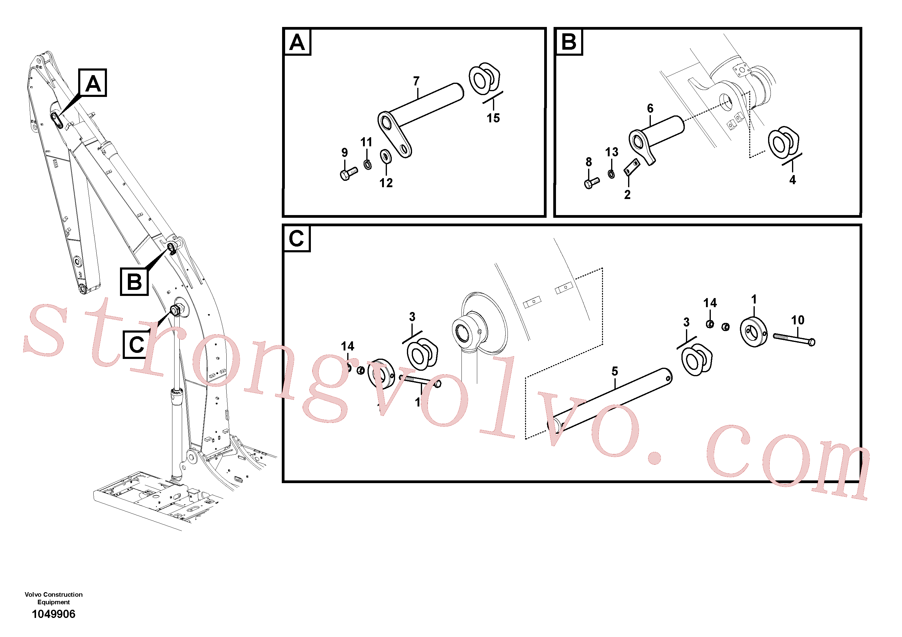 VOE14695968 Volvo Tirantes para a lança(1049906 Montagem)