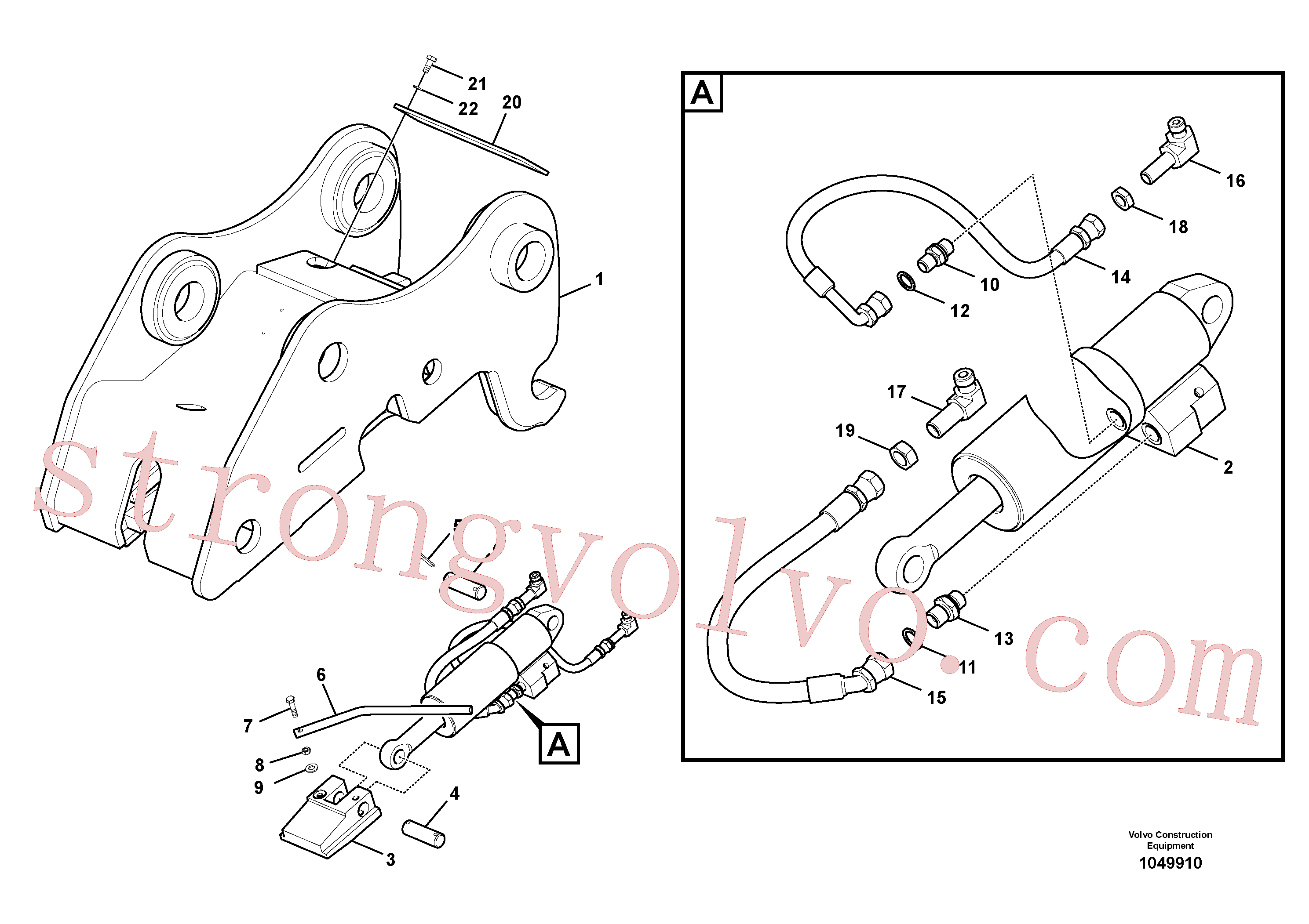 VOE14607731 Volvo Suporte de acoplamento, QuickFit(1049910 Montagem)