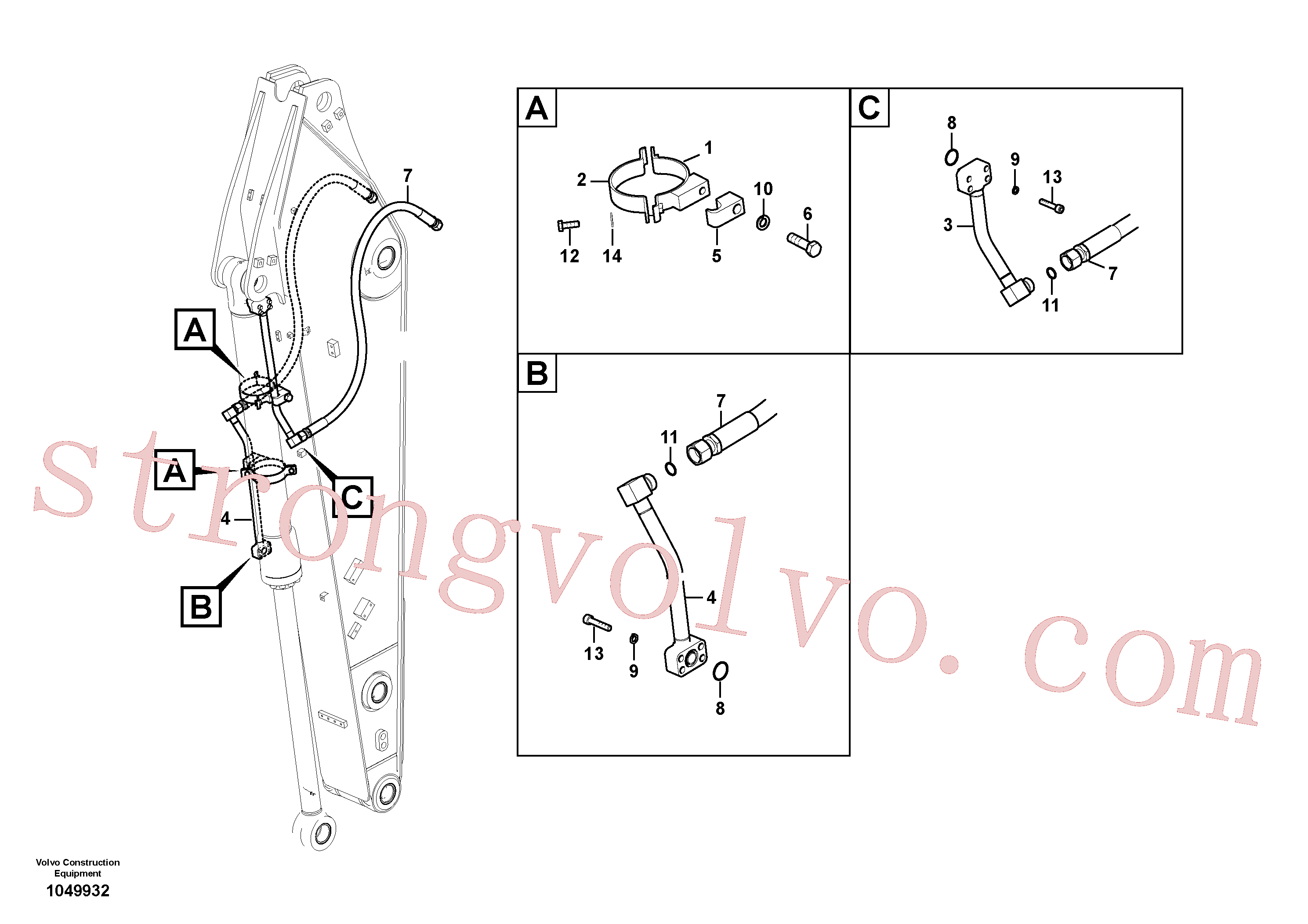 Atacado VOE14677957 Tubo Volvo escavadeira