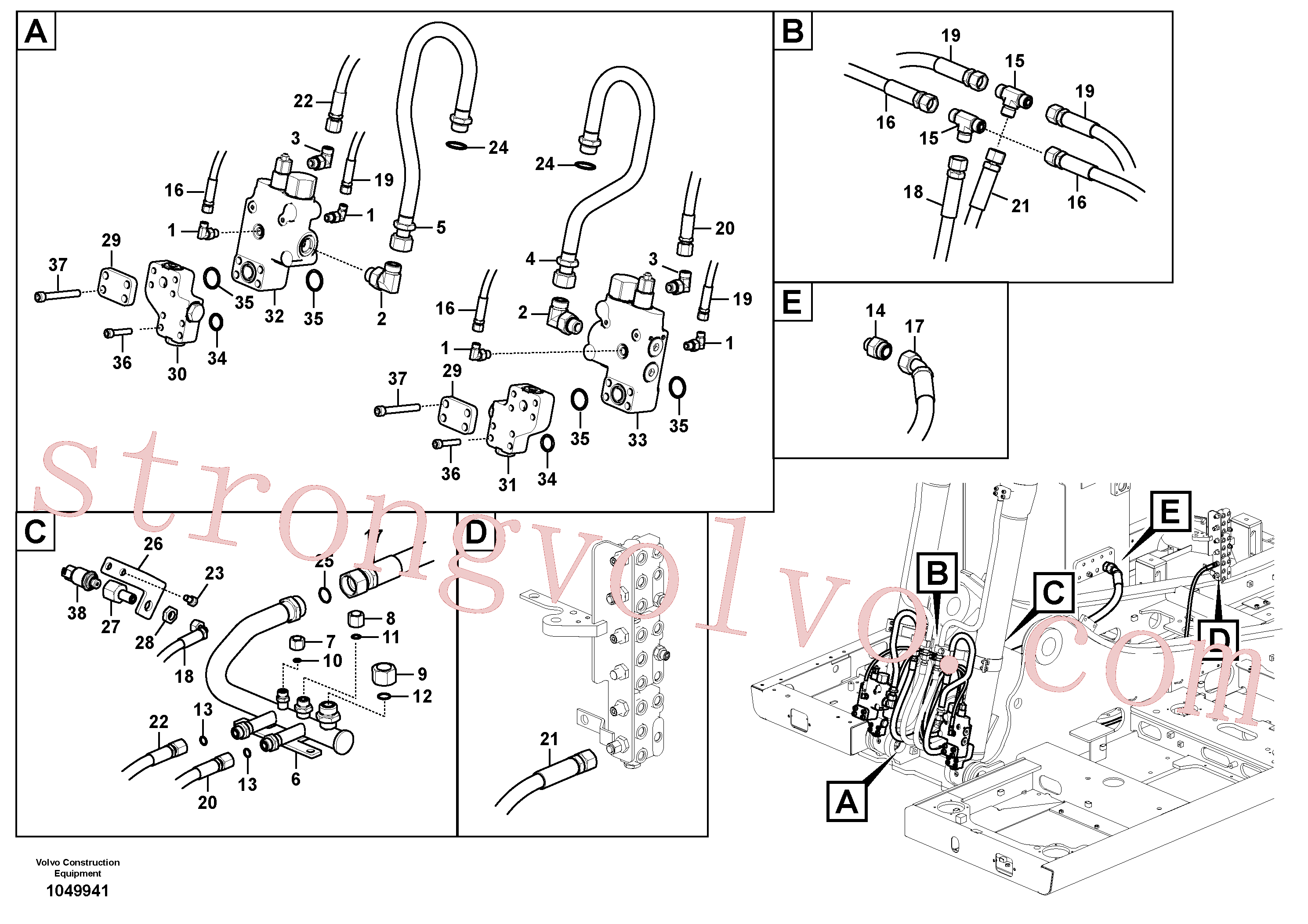 VOE14647475 Válvula controle Volvo escavadeira