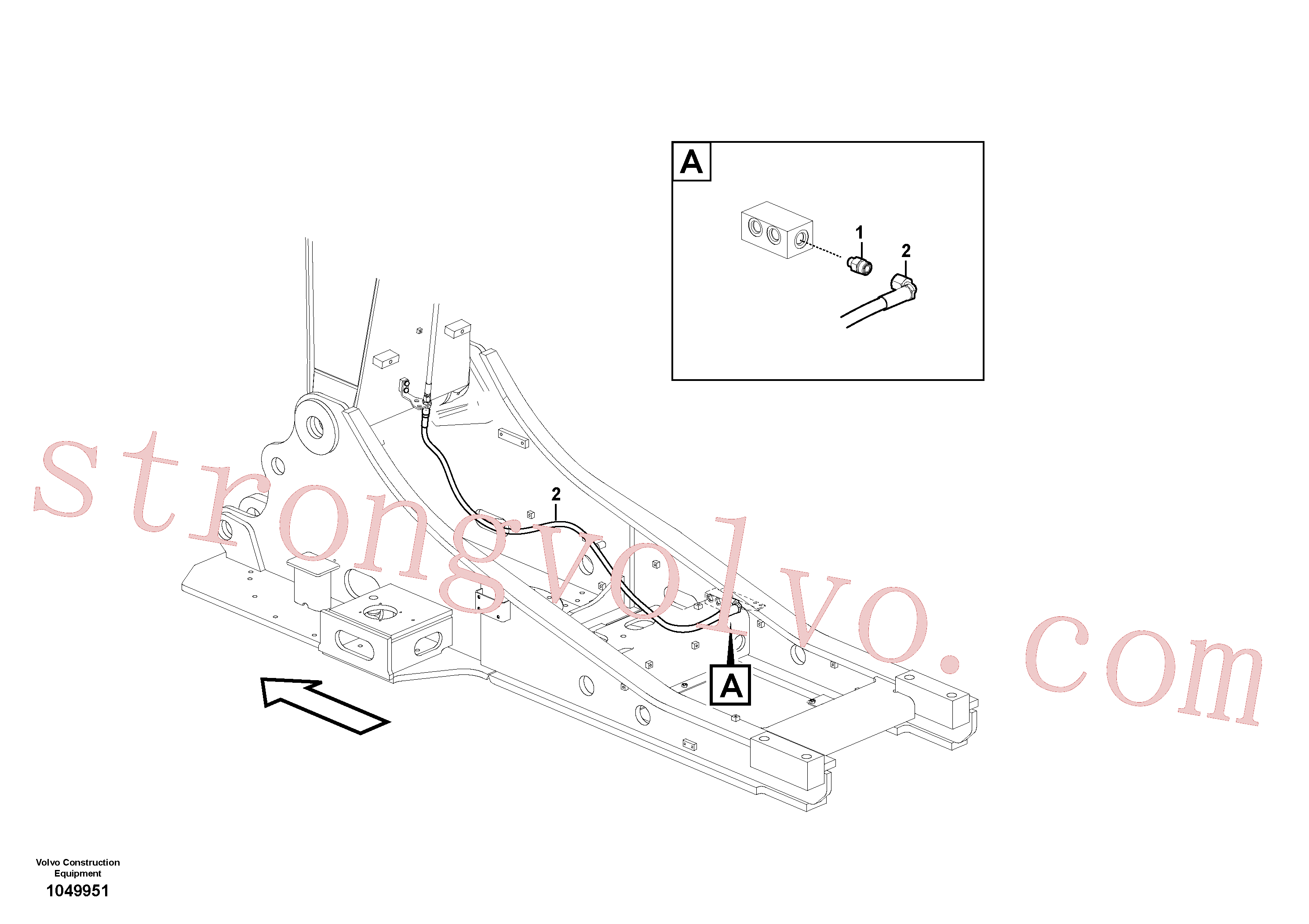 VOE937457 Volvo Hidráulica de serviço, fuga de óleo na estrutura superior(1049951 Montagem)