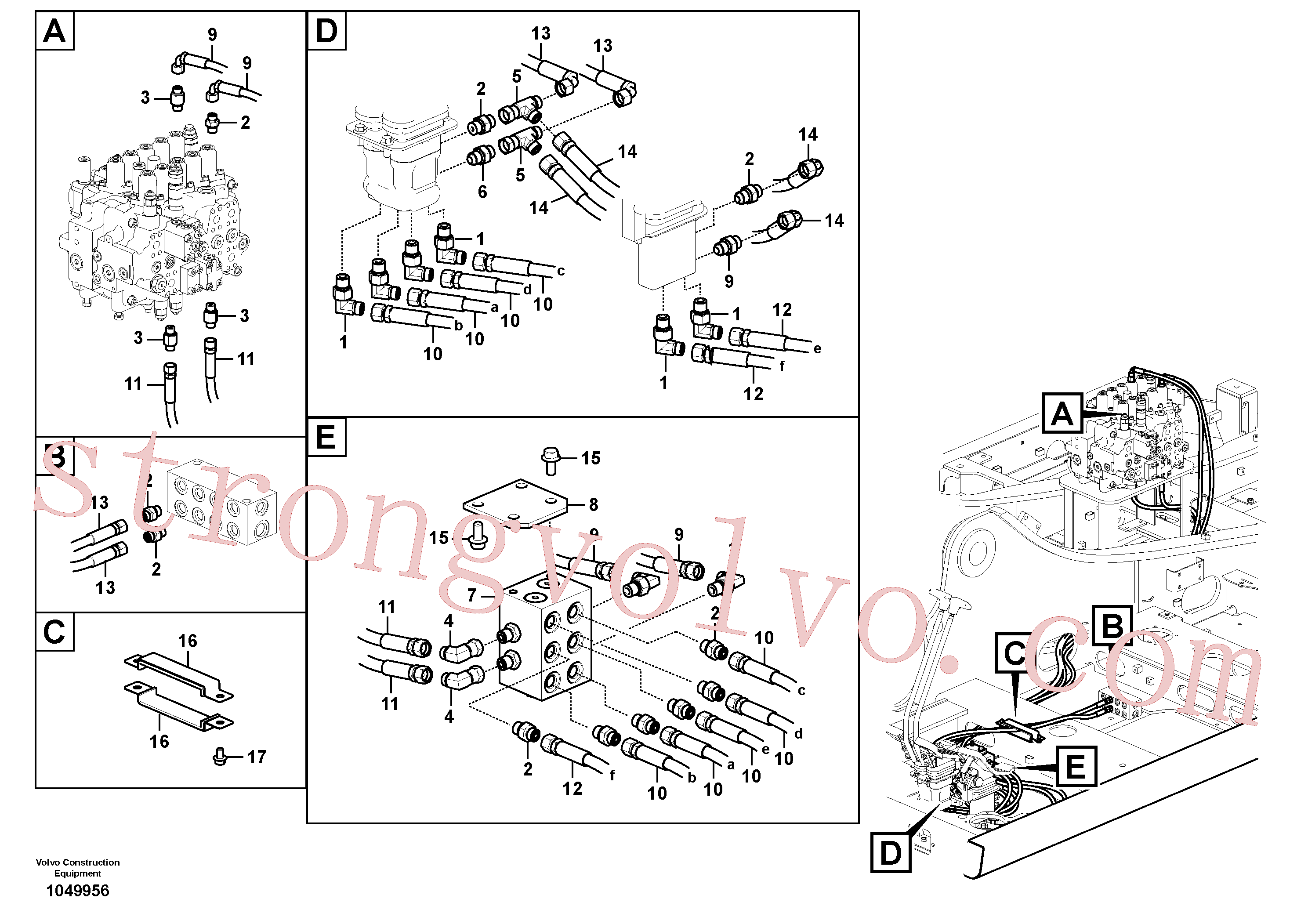 VOE937206 Volvo Sistema servomotor, válvula de comando para pedal da válvula de comando(1049956 Montagem)