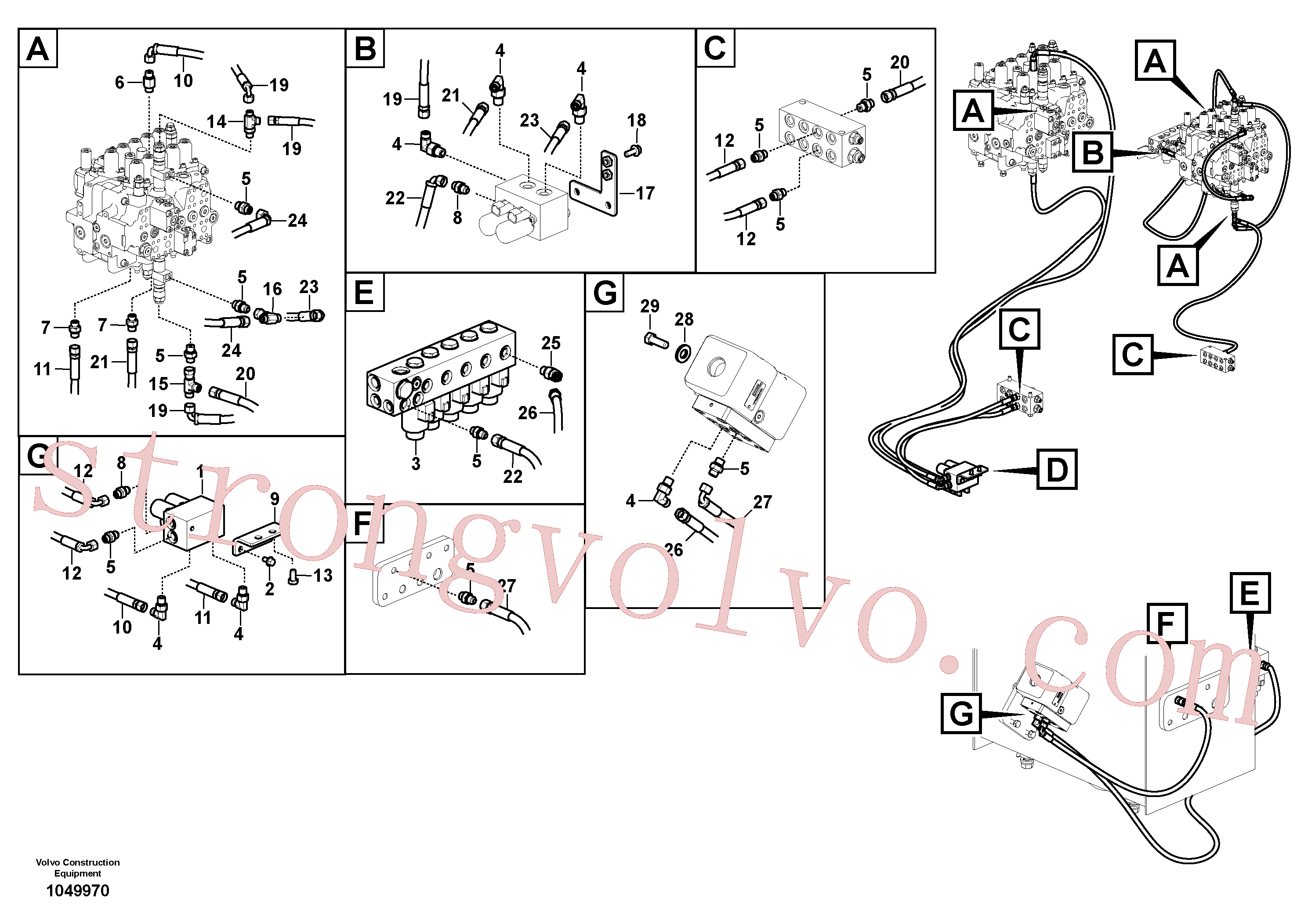 VOE14644539 Volvo Sistema servomotor, martelo e corte(1049970 Montagem)
