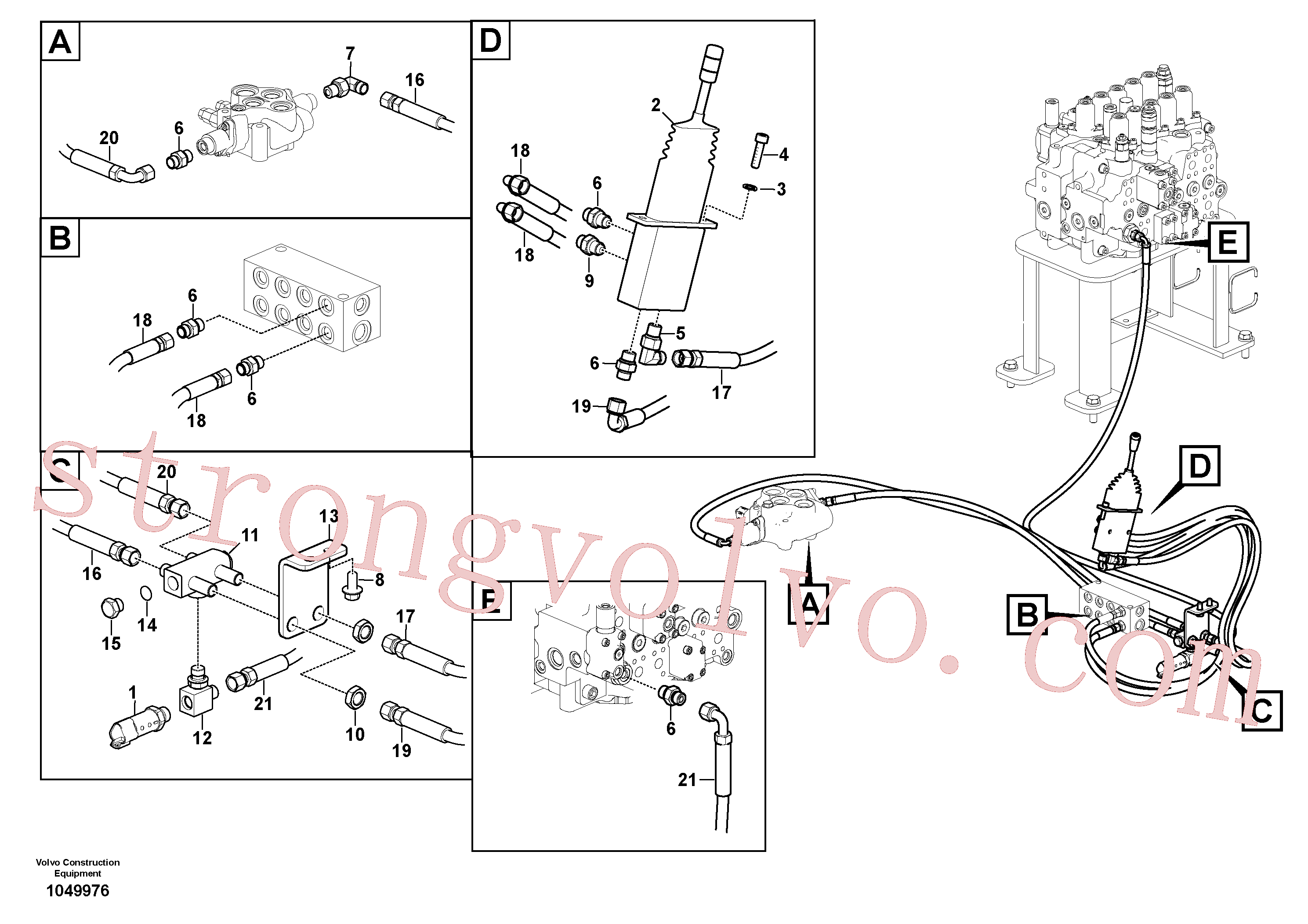 VOE936837 Volvo Sistema servomotor, lâmina de terraplanagem(1049976 Montagem)