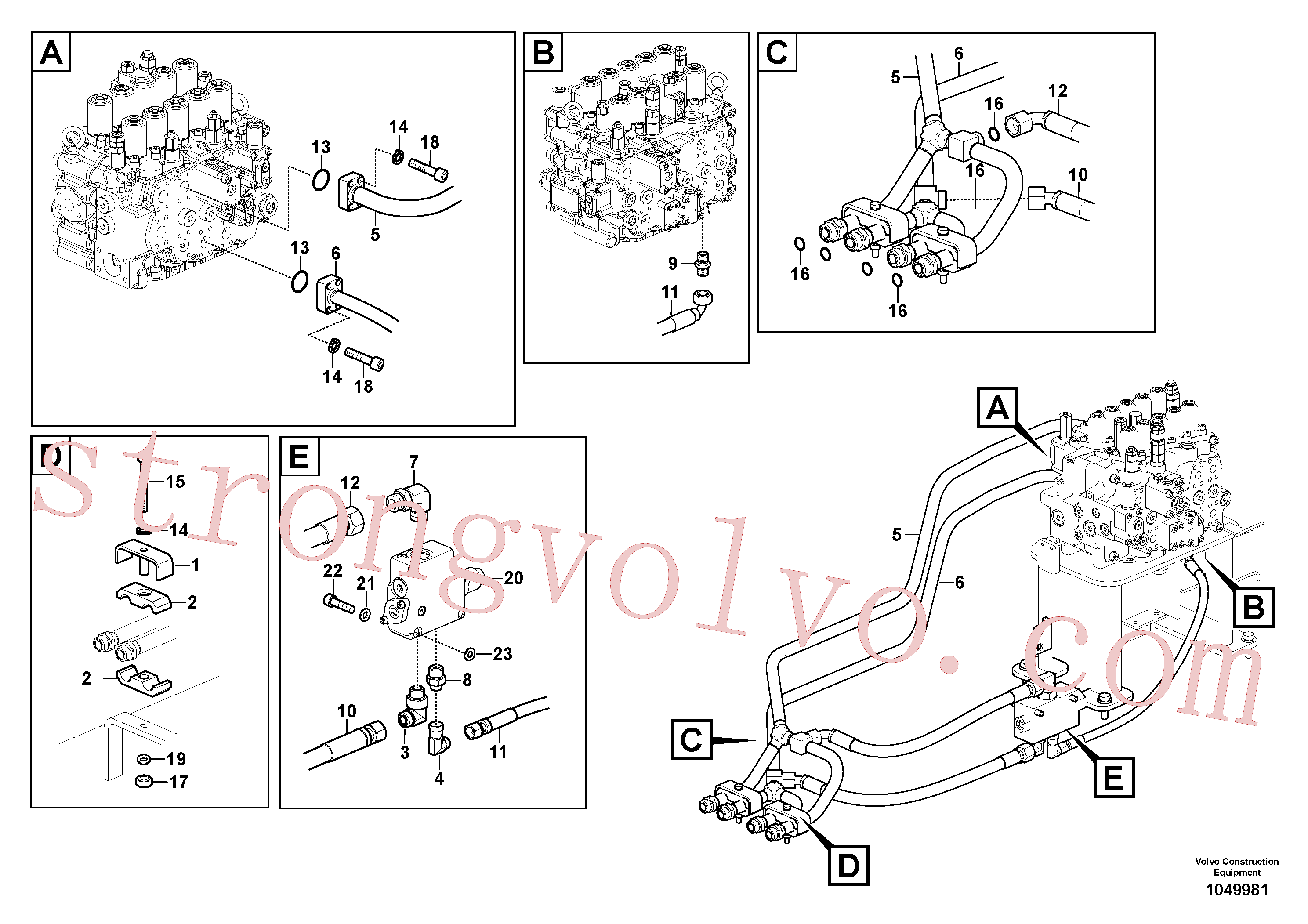VOE15101740 Mangueira completa Volvo escavadeira