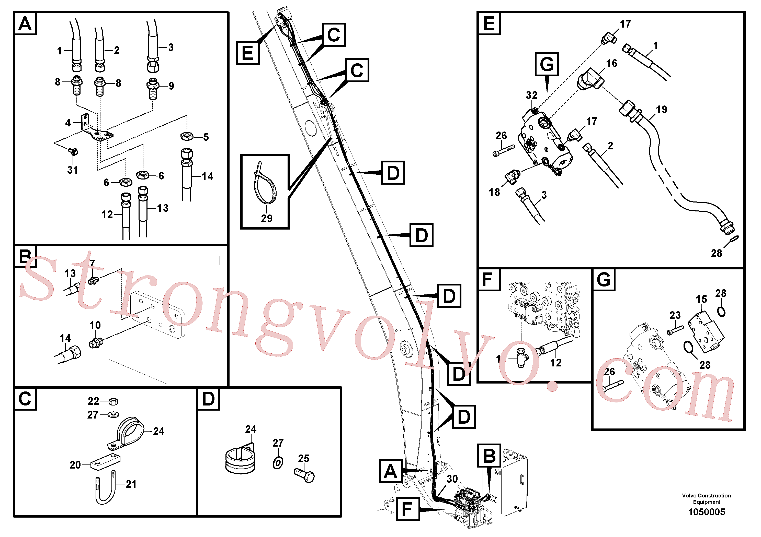 VOE14595149 Volvo Hidráulica de serviço, ruptura do braço de afundamento(1050005 Montagem)