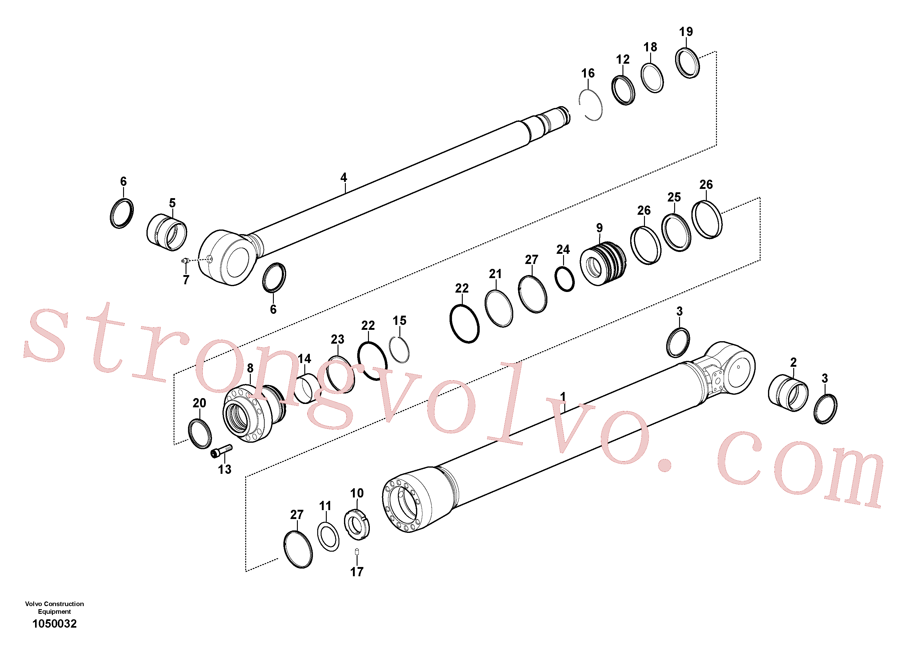 SA1146-00610 Volvo Cilindro de balde(1050032 Montagem)