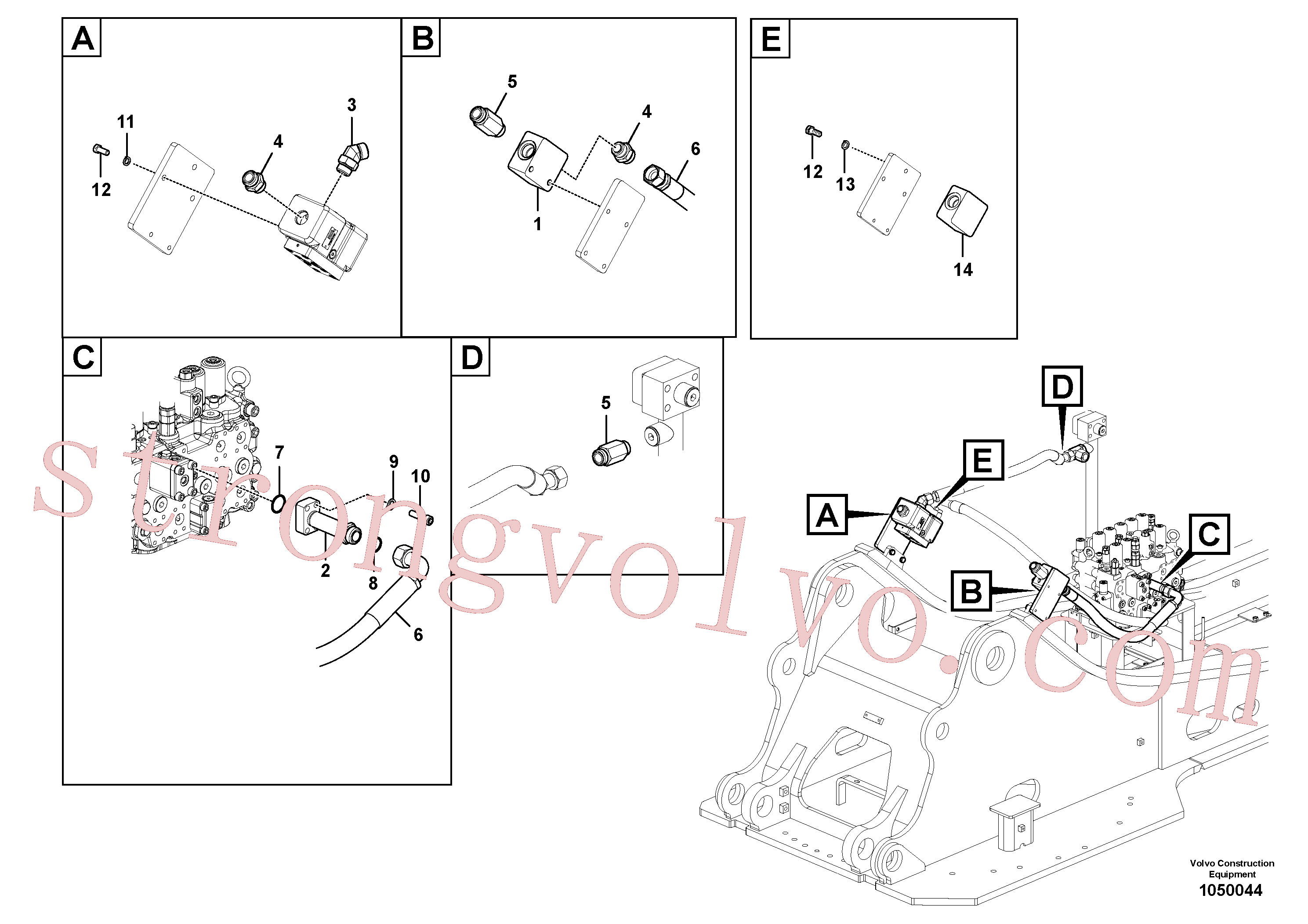 VOE937014 Mangueira completa Inscreva-se para Volvo Acessórios para escavadeira