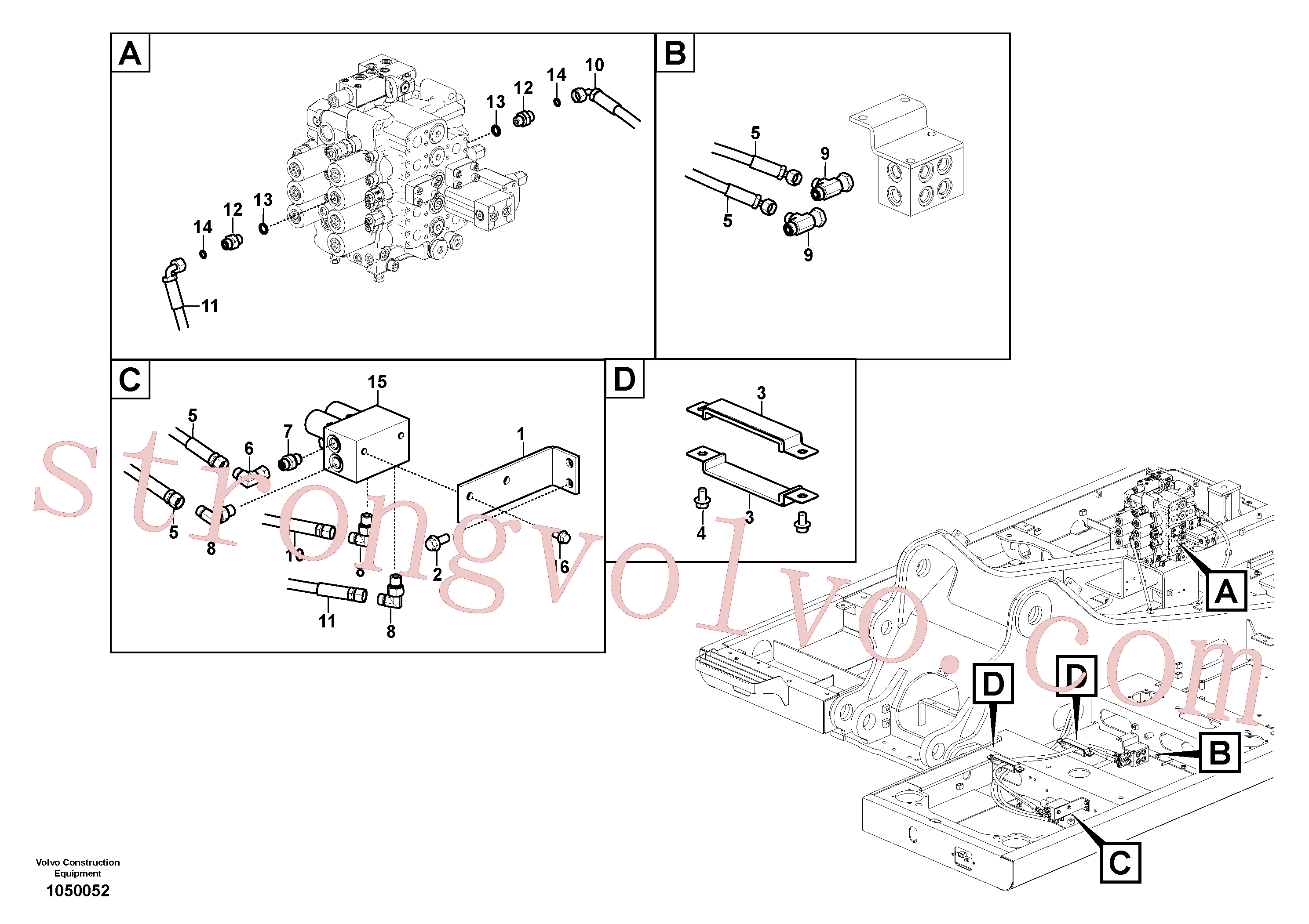 VOE936981 Volvo Sistema servomotor, martelo e corte(1050052 Montagem)