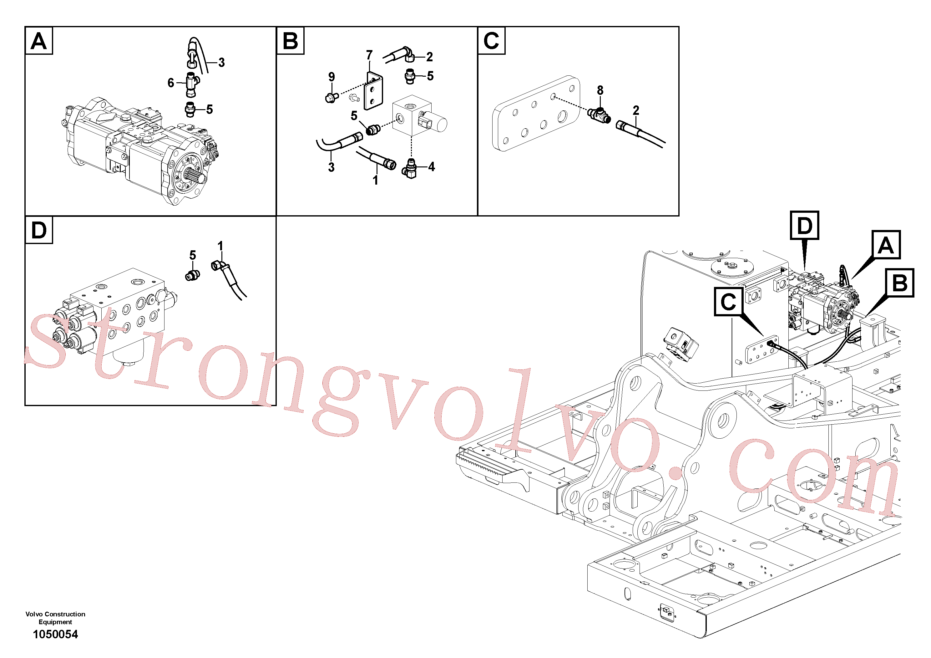 VOE14692089 Volvo Hidráulica de serviço, martelo e cortador para fluxo da bomba auxiliar(1050054 Montagem)