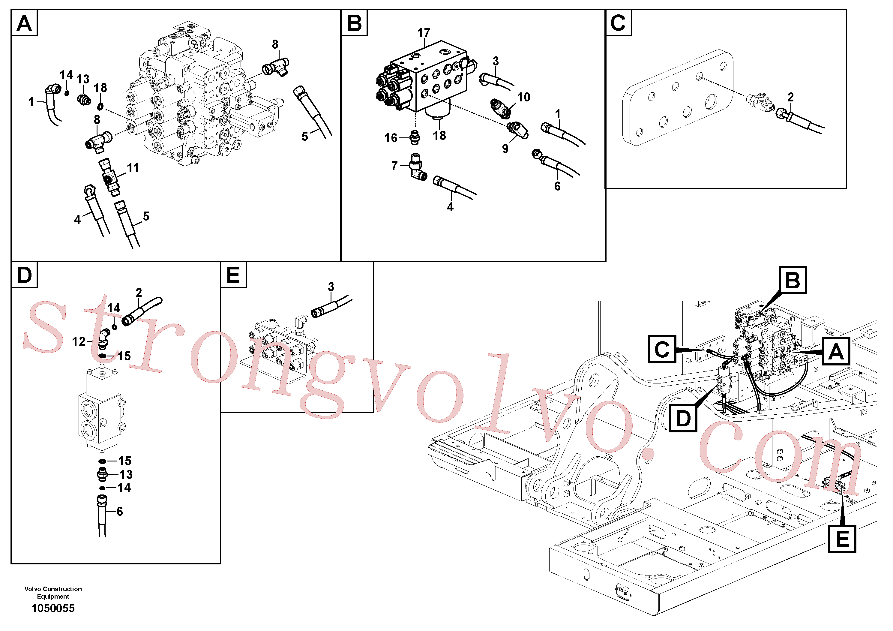 VOE14538785 Volvo Hidráulica de serviço, martelo e cortador para fluxo da bomba auxiliar(1050055 Montagem)