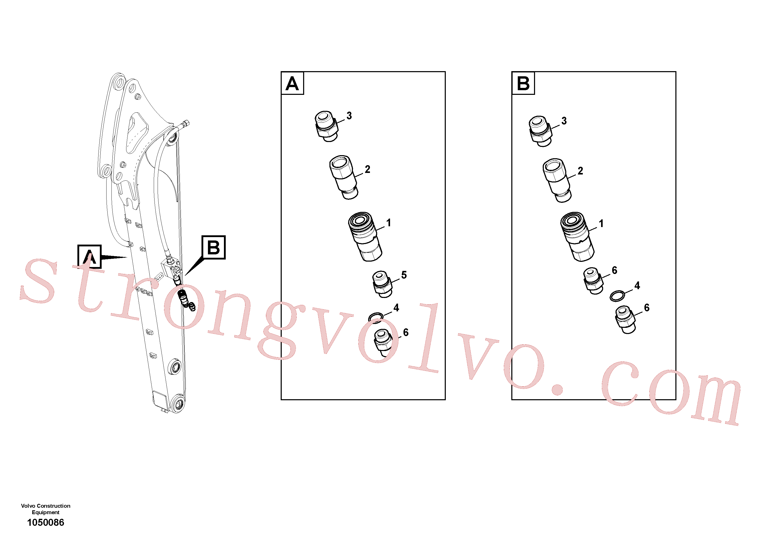 VOE14697603 Volvo Hidráulica de serviço, martelo e cortador para braço de afundamento(1050086 Montagem)