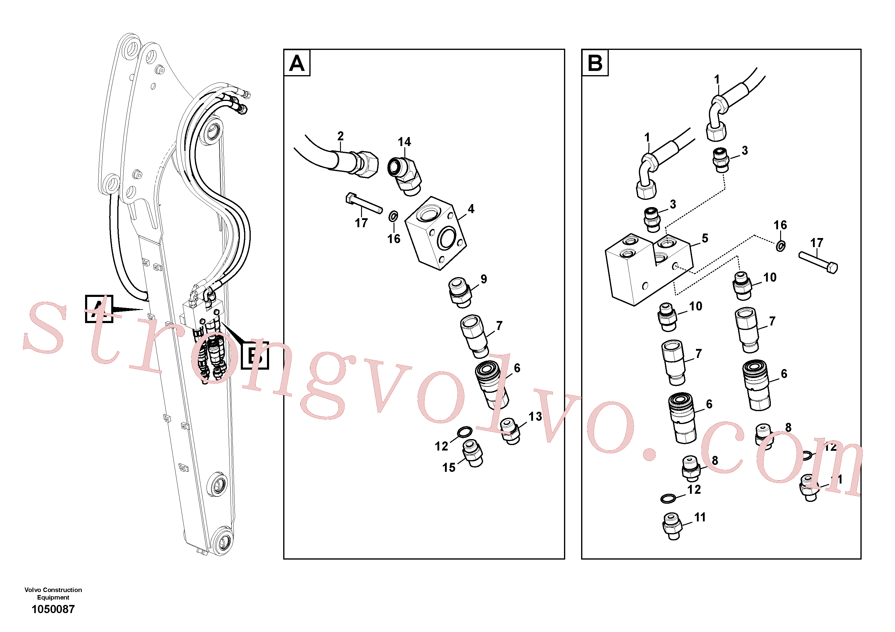 VOE14613924 Volvo Hidráulica de serviço, sistema de mandíbulas no equipamento de serviço(1050087 Montagem)