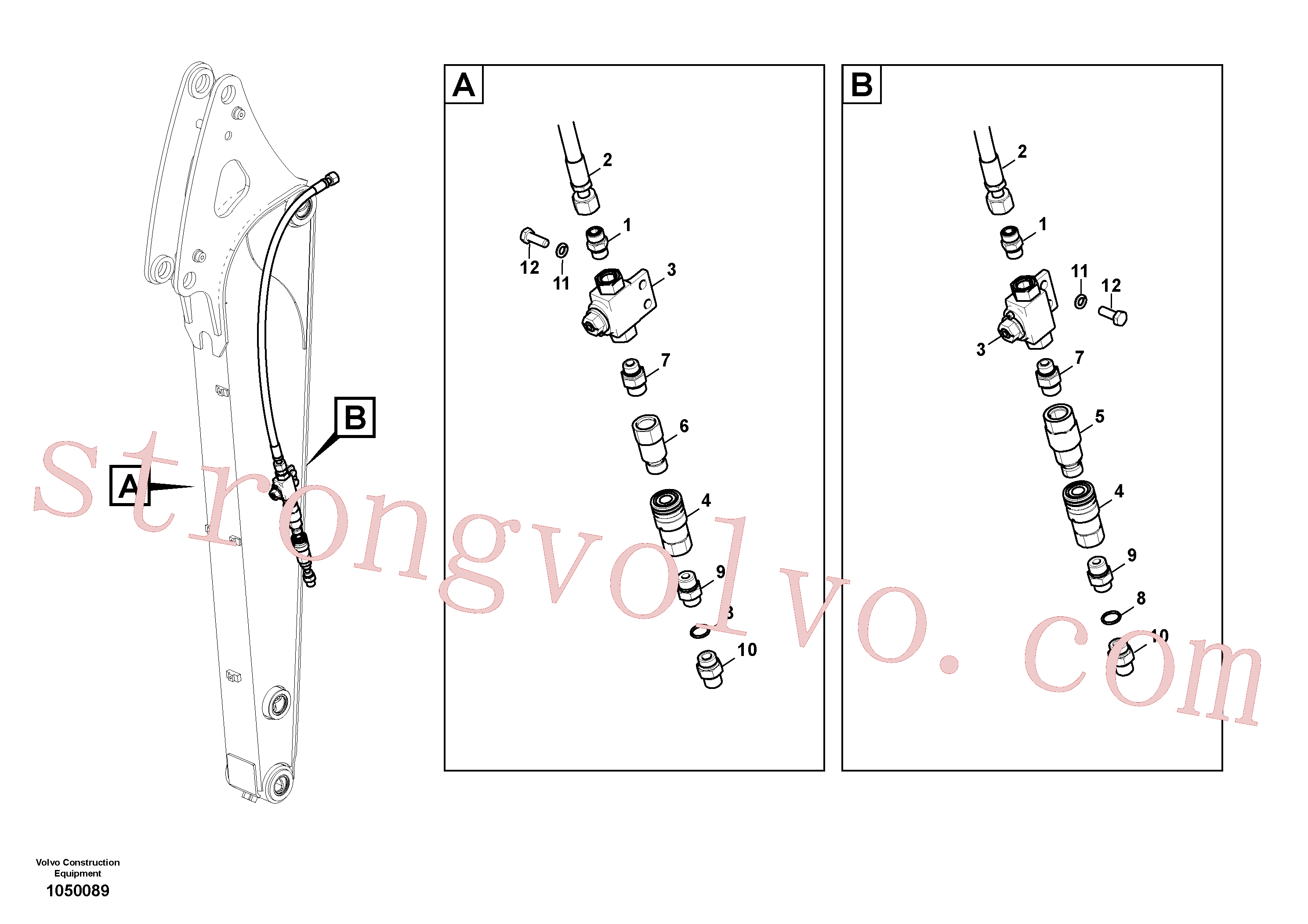 VOE14697603 Volvo Hidráulica de serviço, martelo e cortador para braço de afundamento(1050089 Montagem)