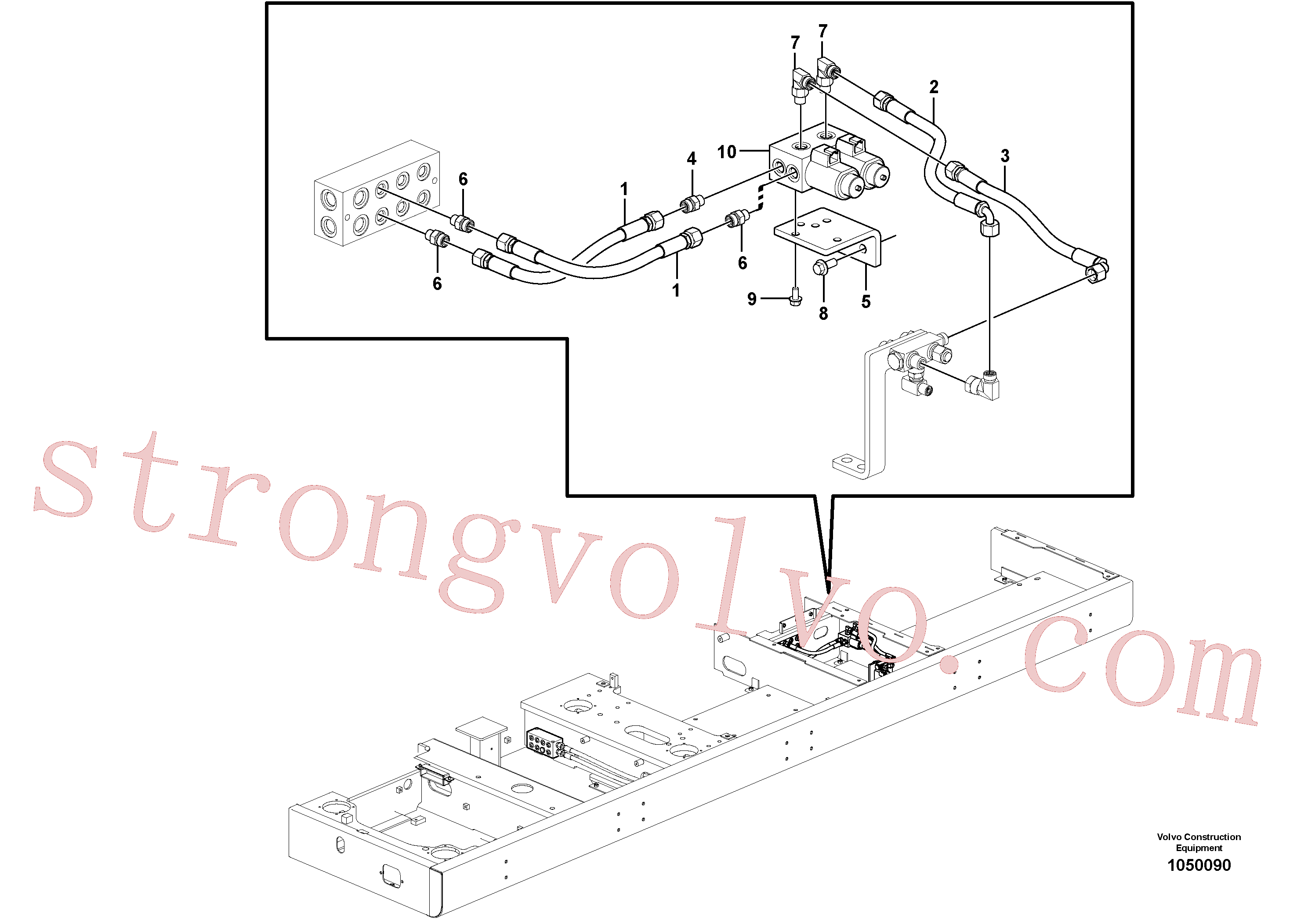 VOE14588342 Volvo Sistema servomotor, martelo e corte(1050090 Montagem)