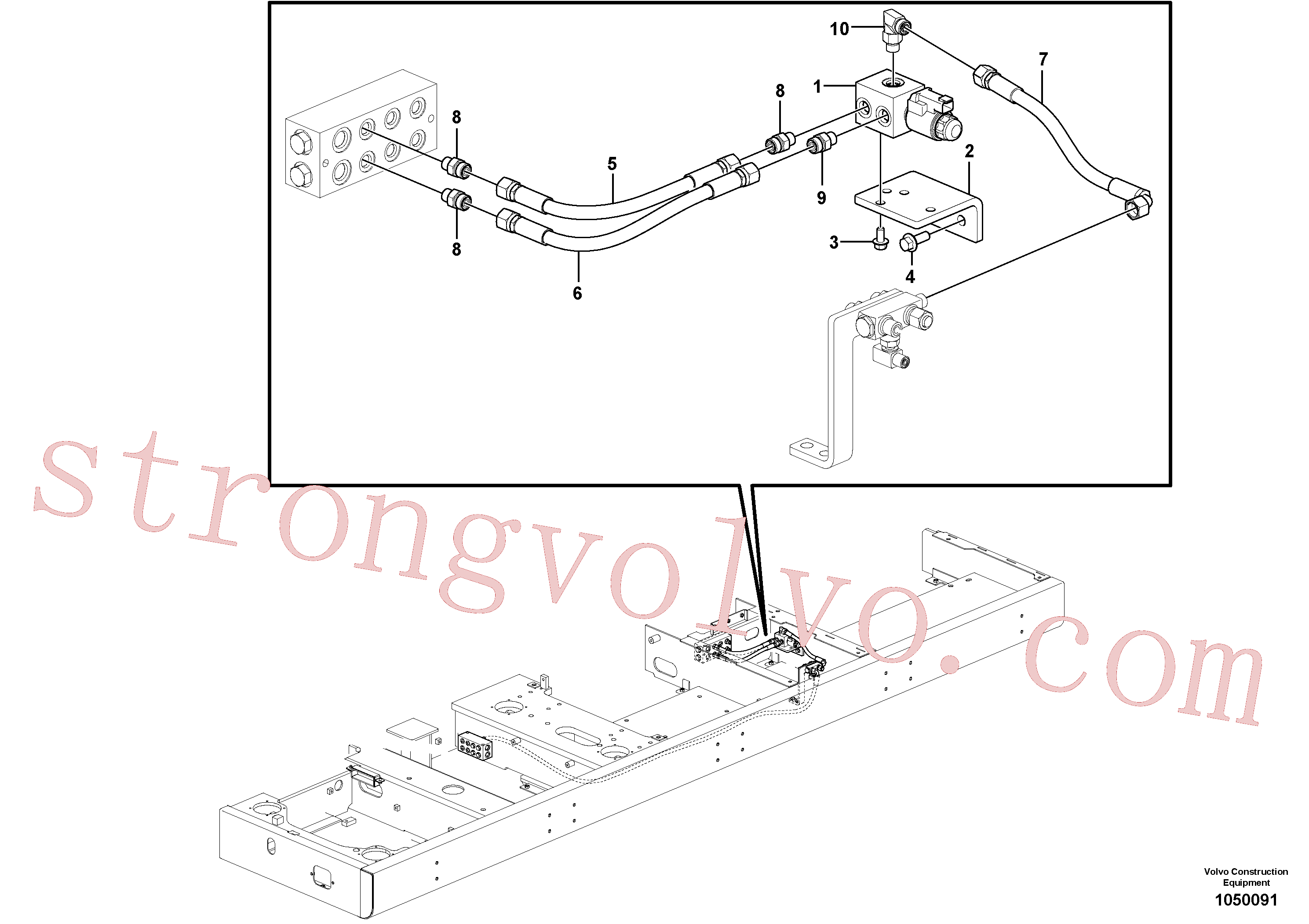 VOE14588342 Volvo Sistema servomotor, martelo e corte(1050091 Montagem)