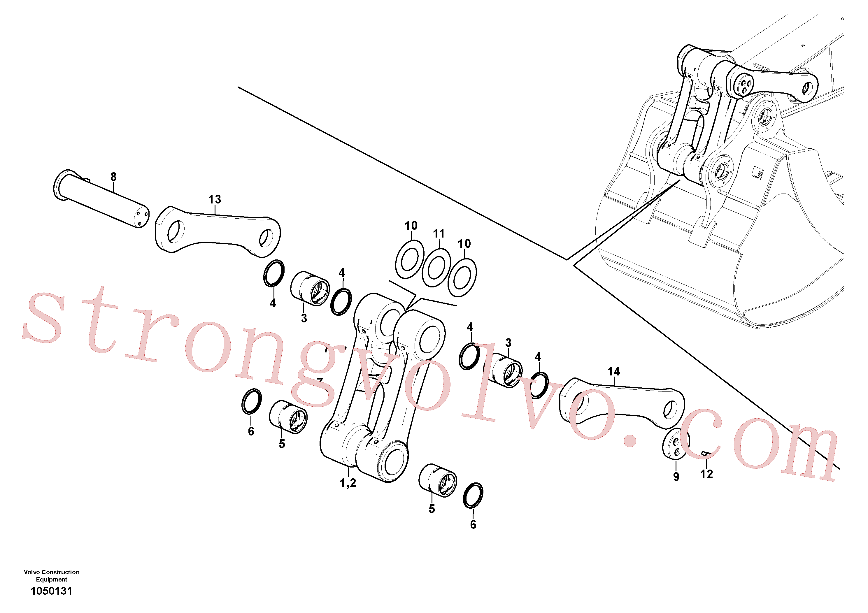 VOE14560215 Volvo Tirantes à haste de ligação(1050131 Montagem)