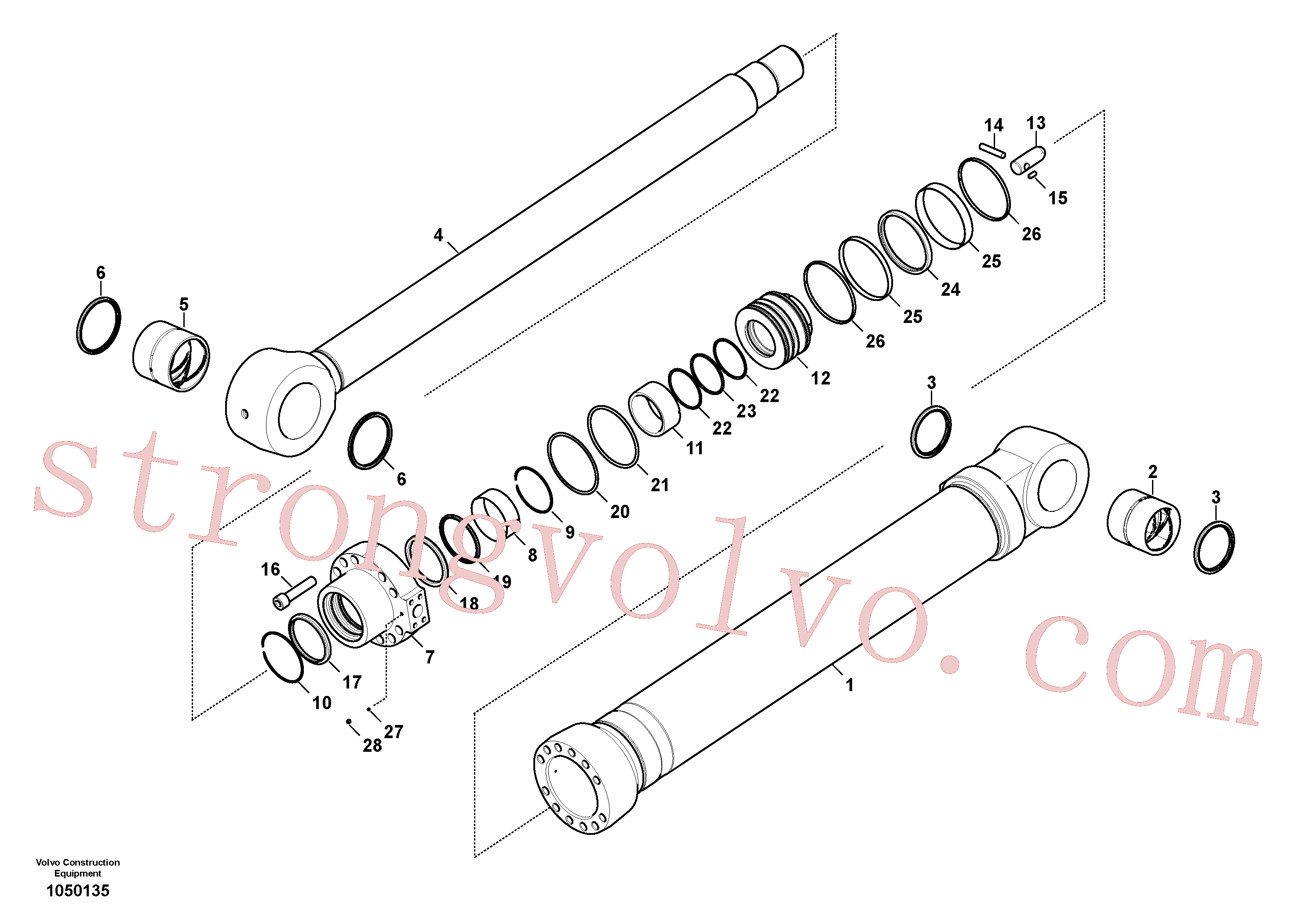 VOE14596563 Volvo Cilindro de balde(1050135 Montagem)