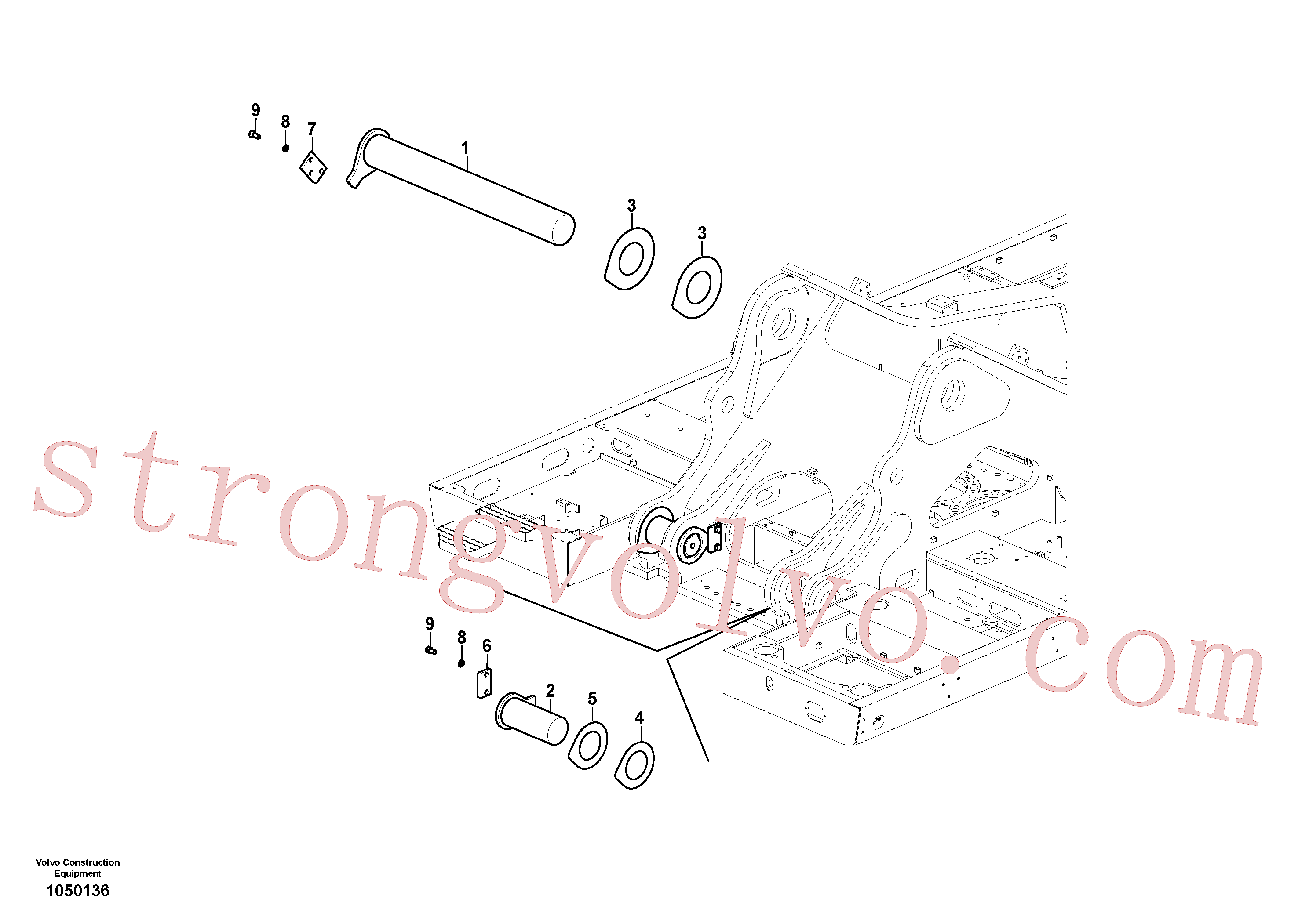 VOE14520987 Volvo Tirantes para a lança(1050136 Montagem)