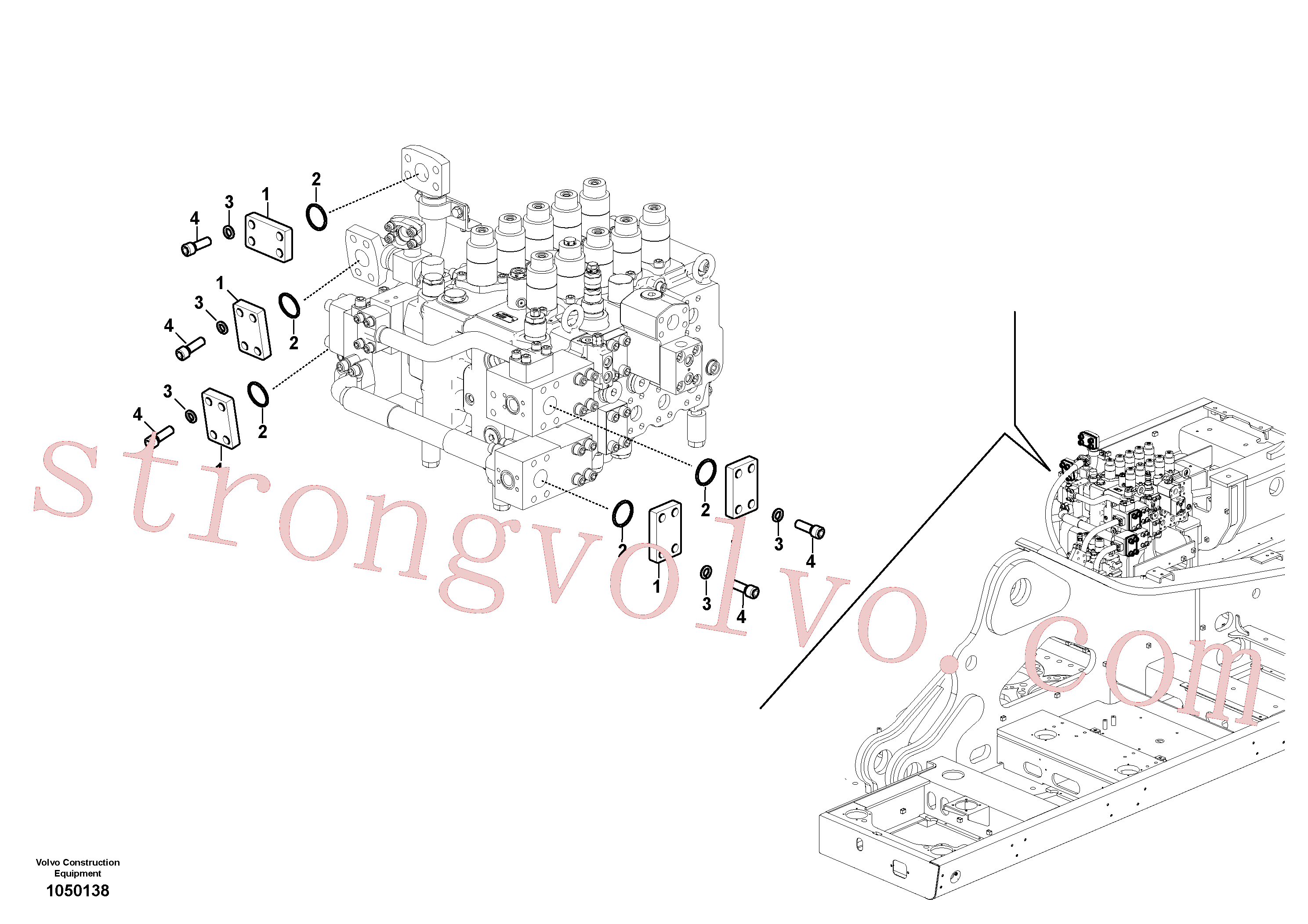 VOE14600256 Volvo Tirantes da lança, sem lança(1050138 Montagem)