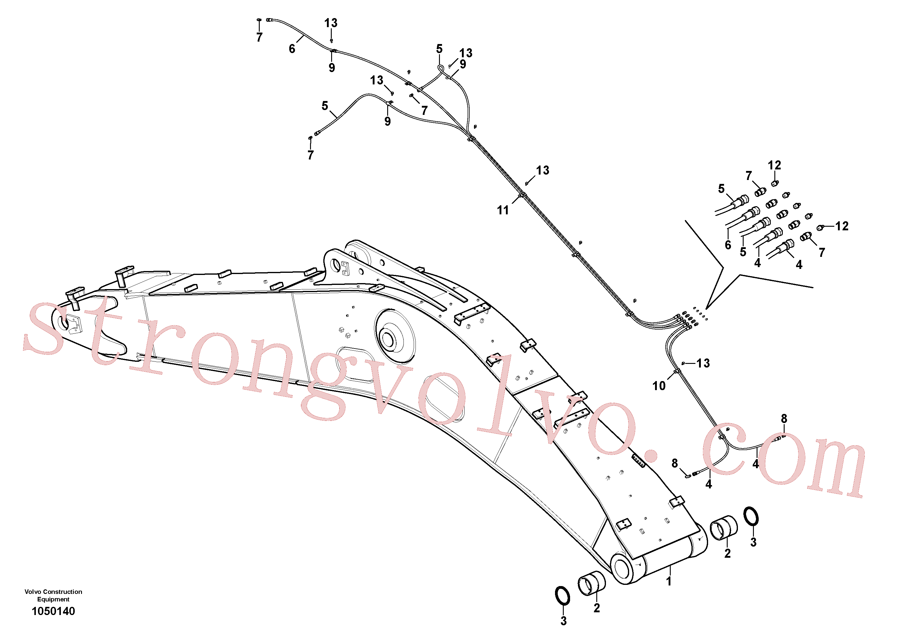 China Made VOE14880678 Mangueira completa Volvo Acessórios para escavadeira