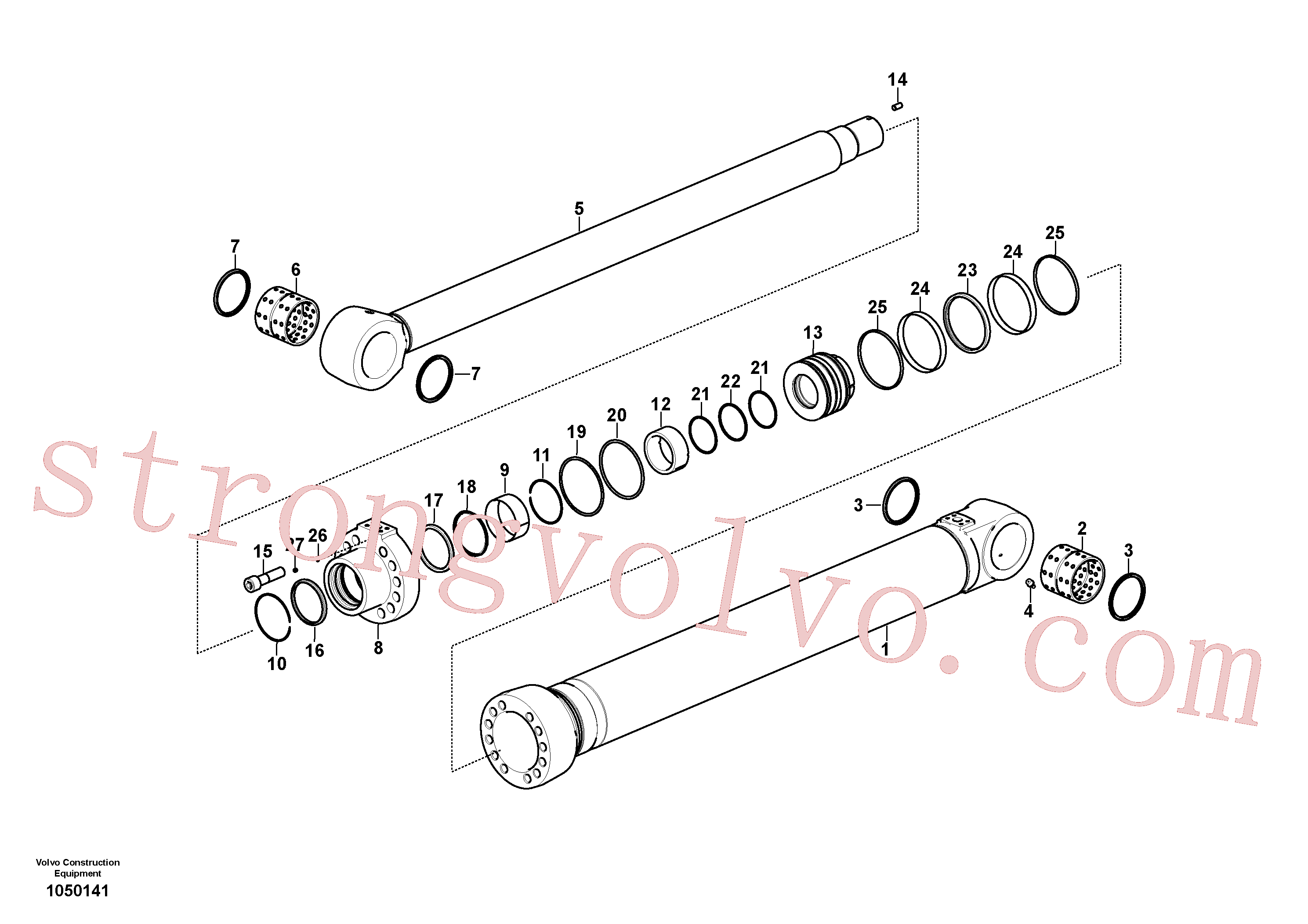 VOE14611293 Volvo Cilindro da lança(1050141 Montagem)
