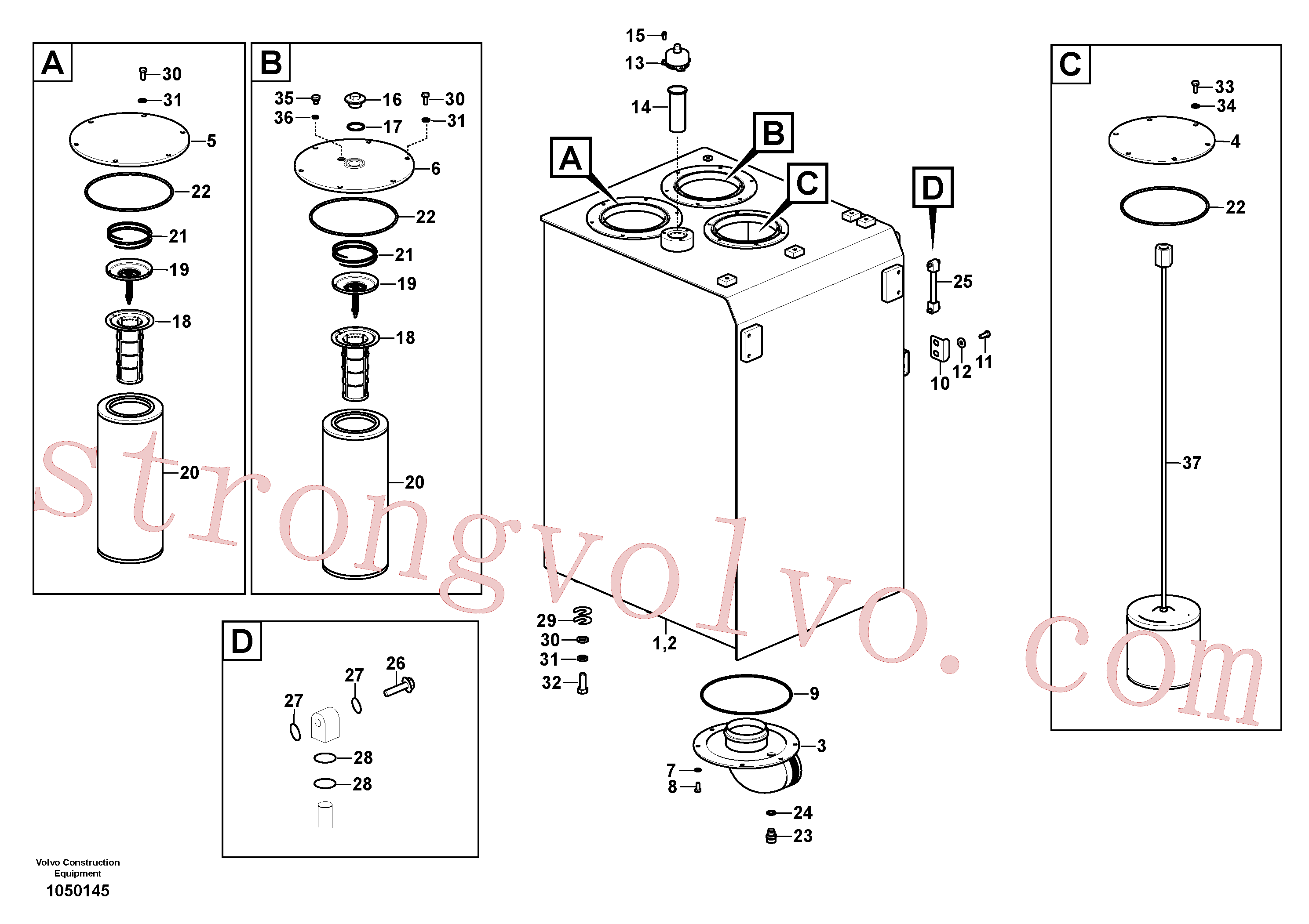 VOE14523756 Volvo Depósito de óleo hidráulico(1050145 Montagem)