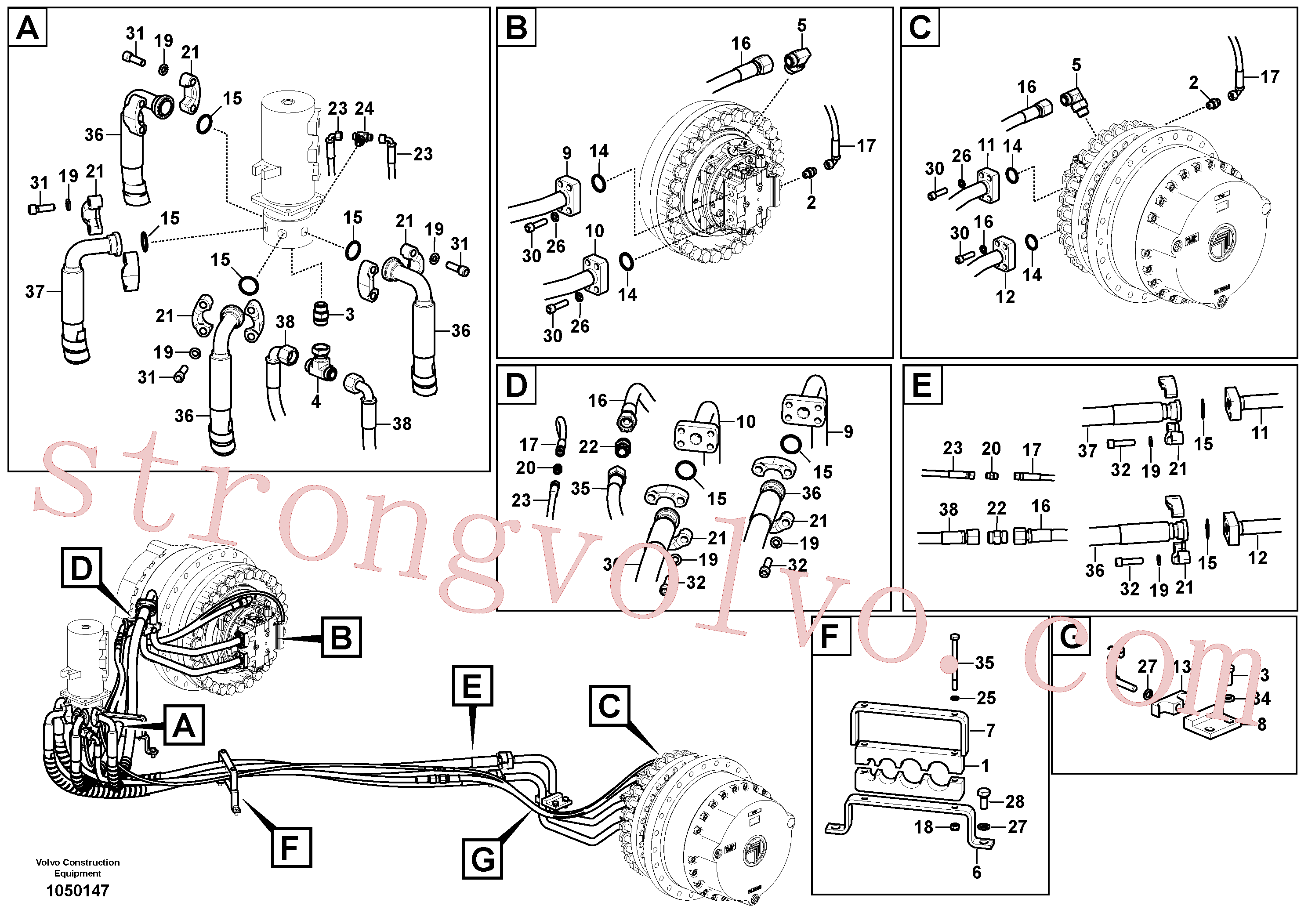 VOE15015598 Volvo Linha da rótula, rótula ao motor de curso(1050147 Montagem)