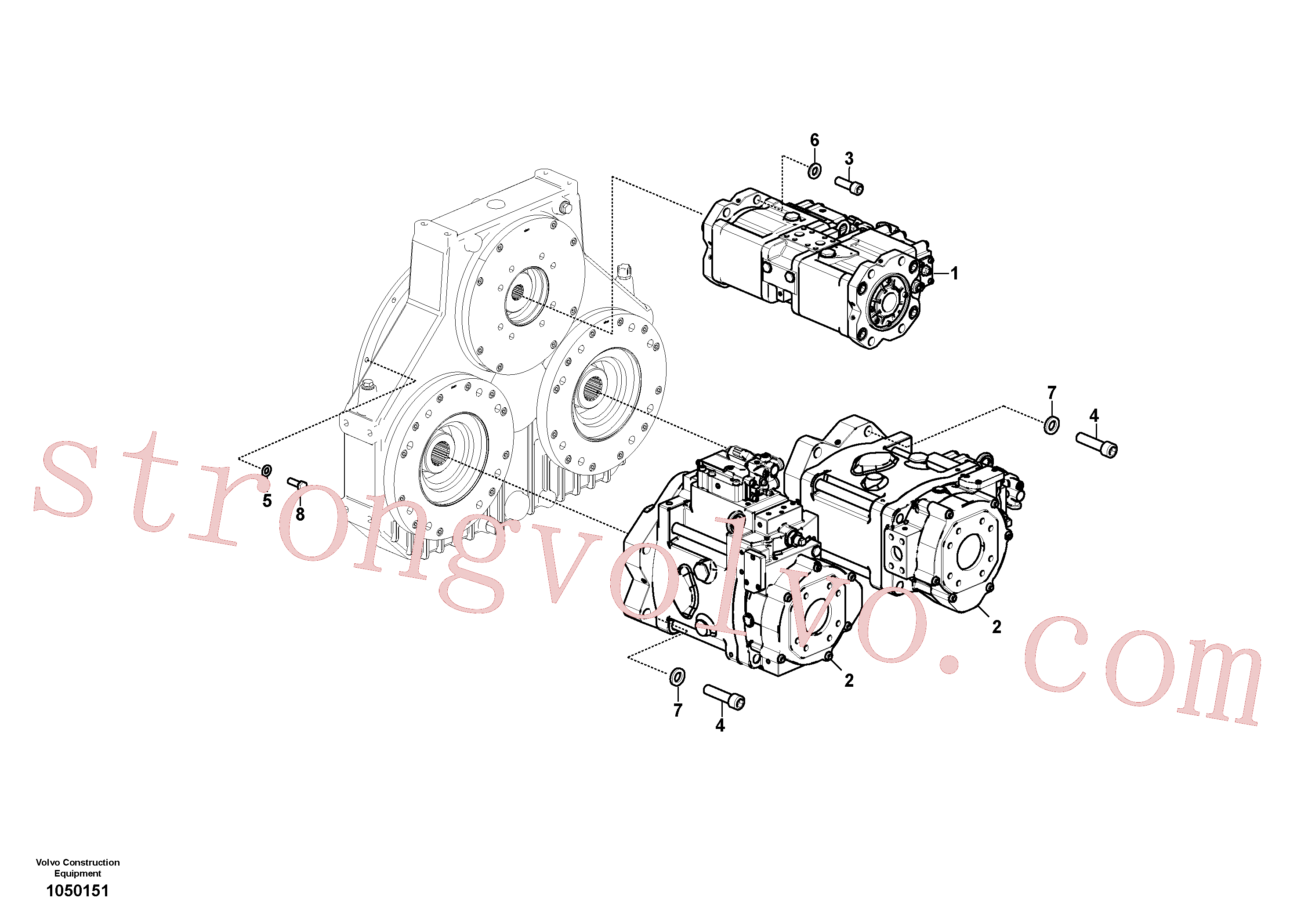 VOE997537 Volvo Instalação da bomba(1050151 Montagem)