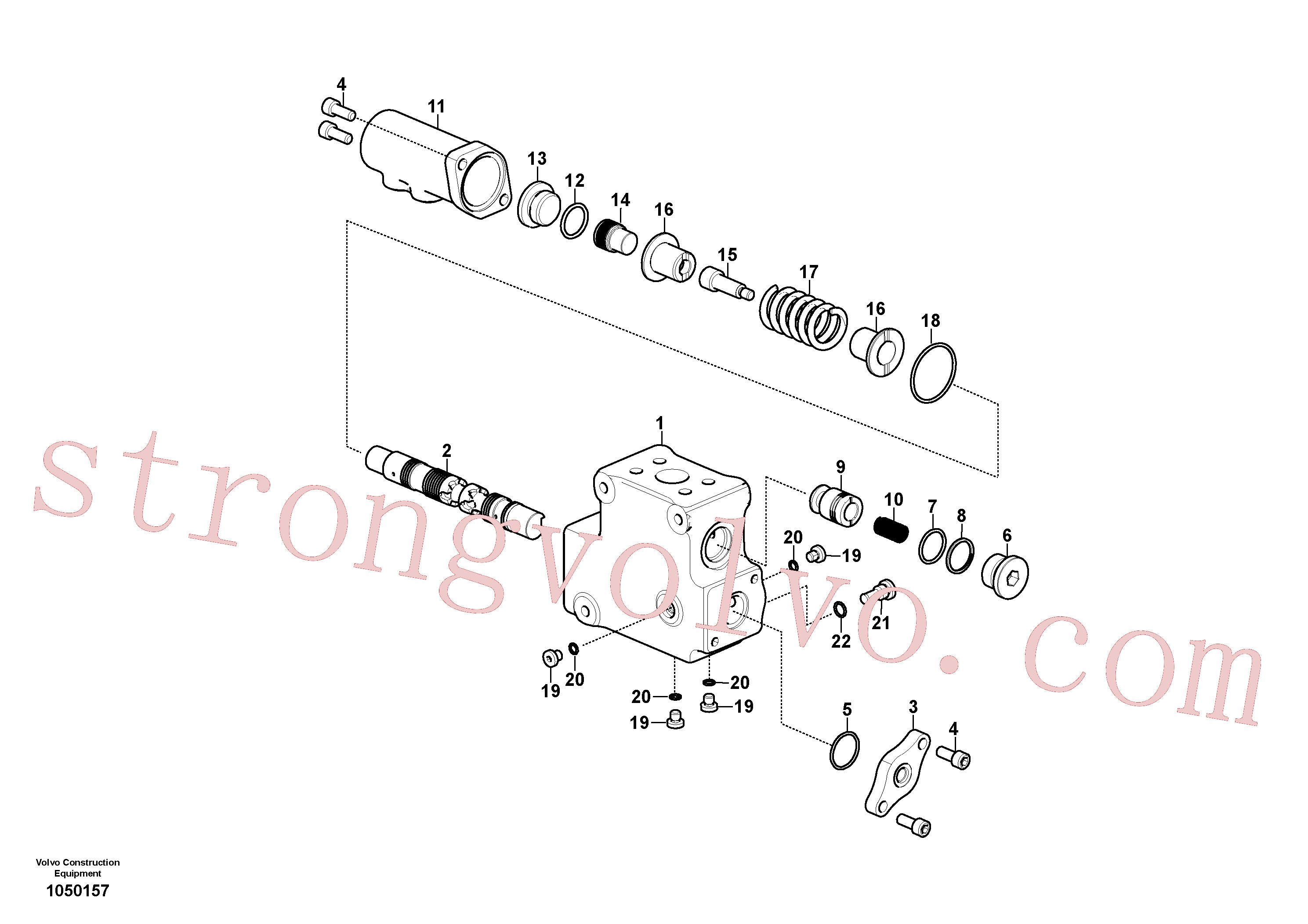 VOE14595348 Volvo Válvula de comando(1050157 Montagem)