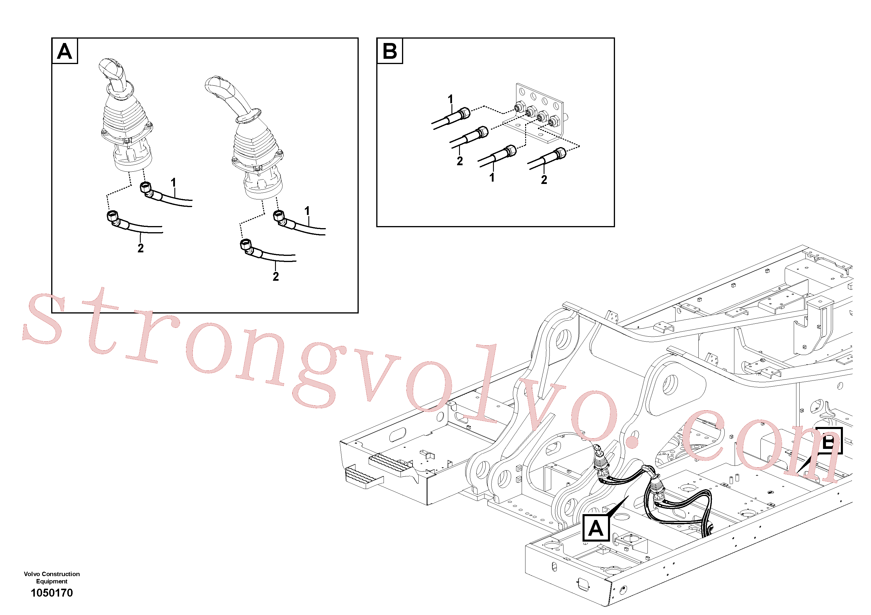 VOE937597 Volvo Sistema servomotor, válvula de comando para válvula de comando à distância(1050170 Montagem)