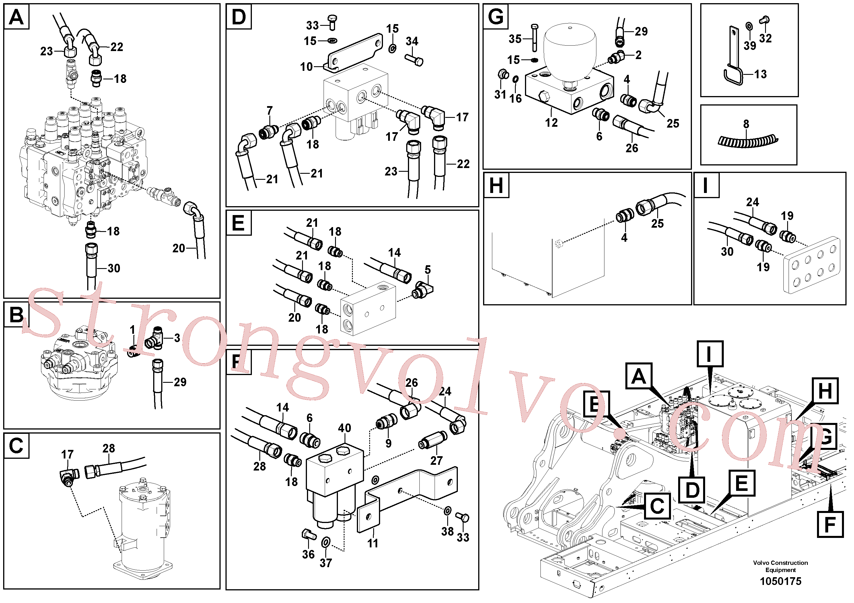 VOE937594 Volvo Sistema servomotor, válvula de comando para válvula solenóide(1050175 Montagem)