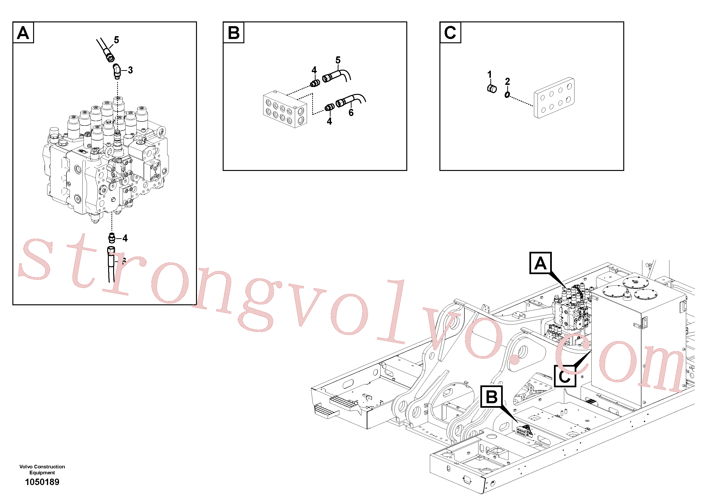 VOE937352 Volvo Sistema servomotor, martelo e corte(1050189 Montagem)