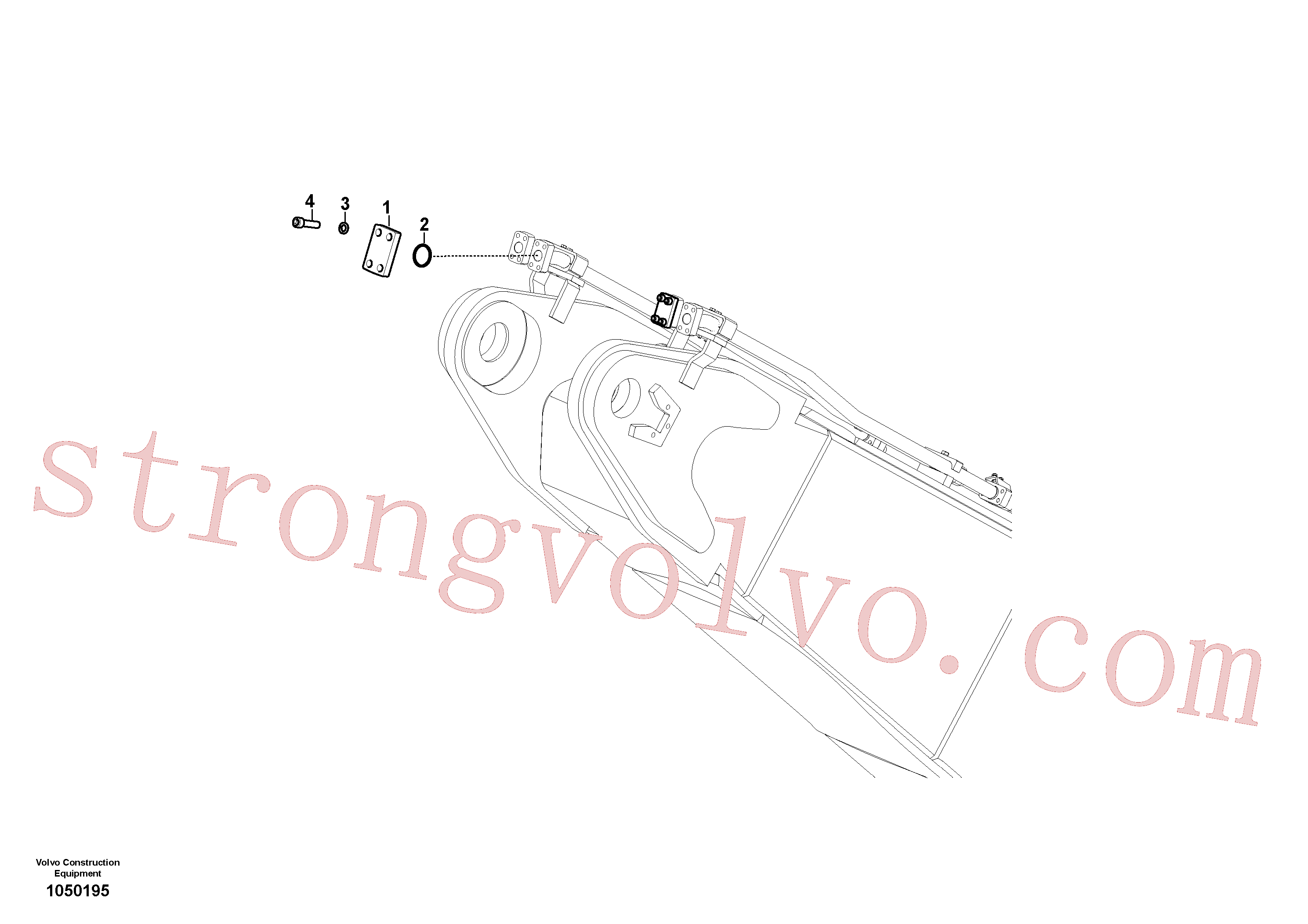 VOE14600256 Volvo Hidráulica de serviço, cilindro do braço de afundamento na lança.(1050195 Montagem)