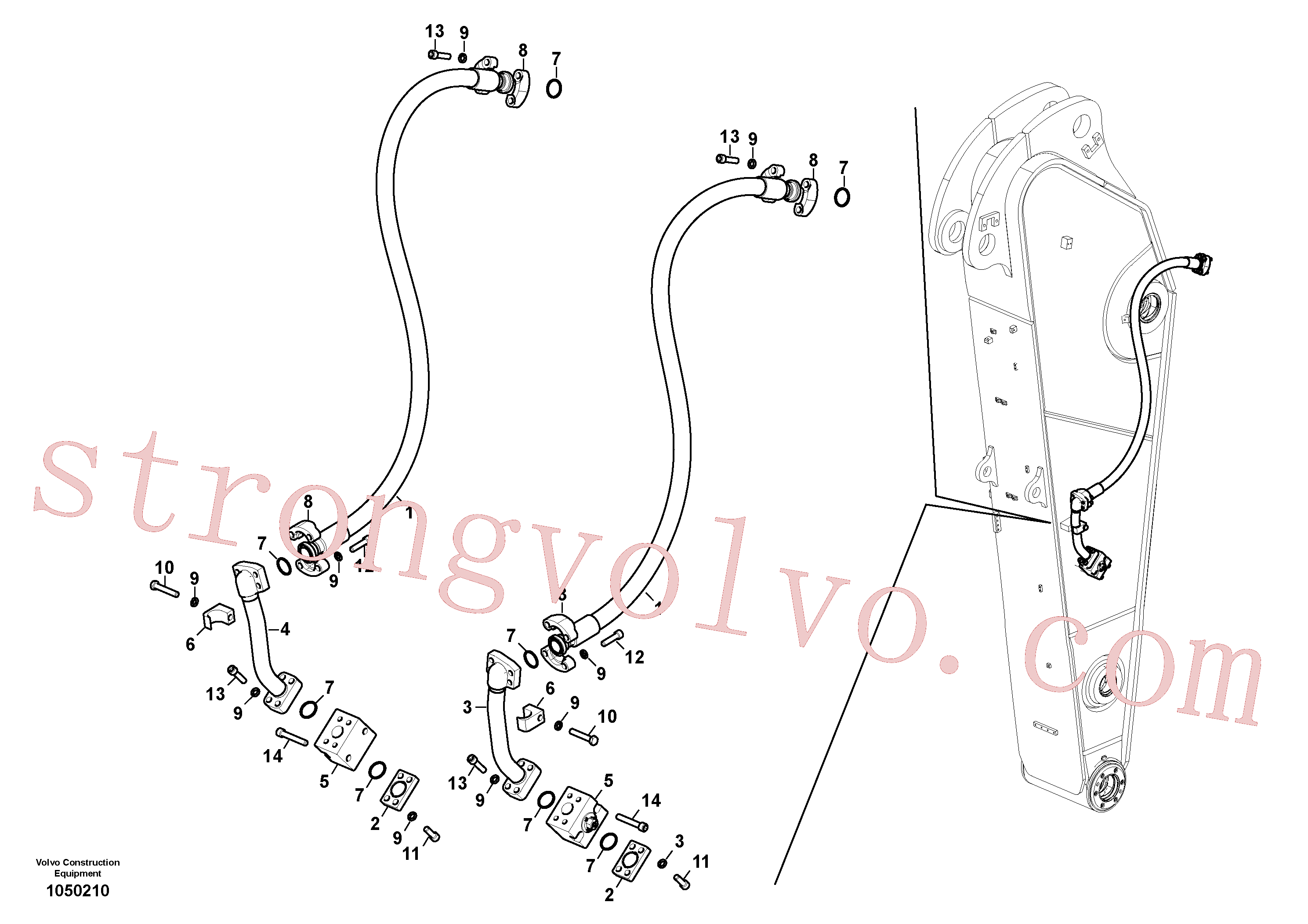 VOE14600256 Volvo Hidráulica de serviço, martelo e cortador para braço de afundamento(1050210 Montagem)