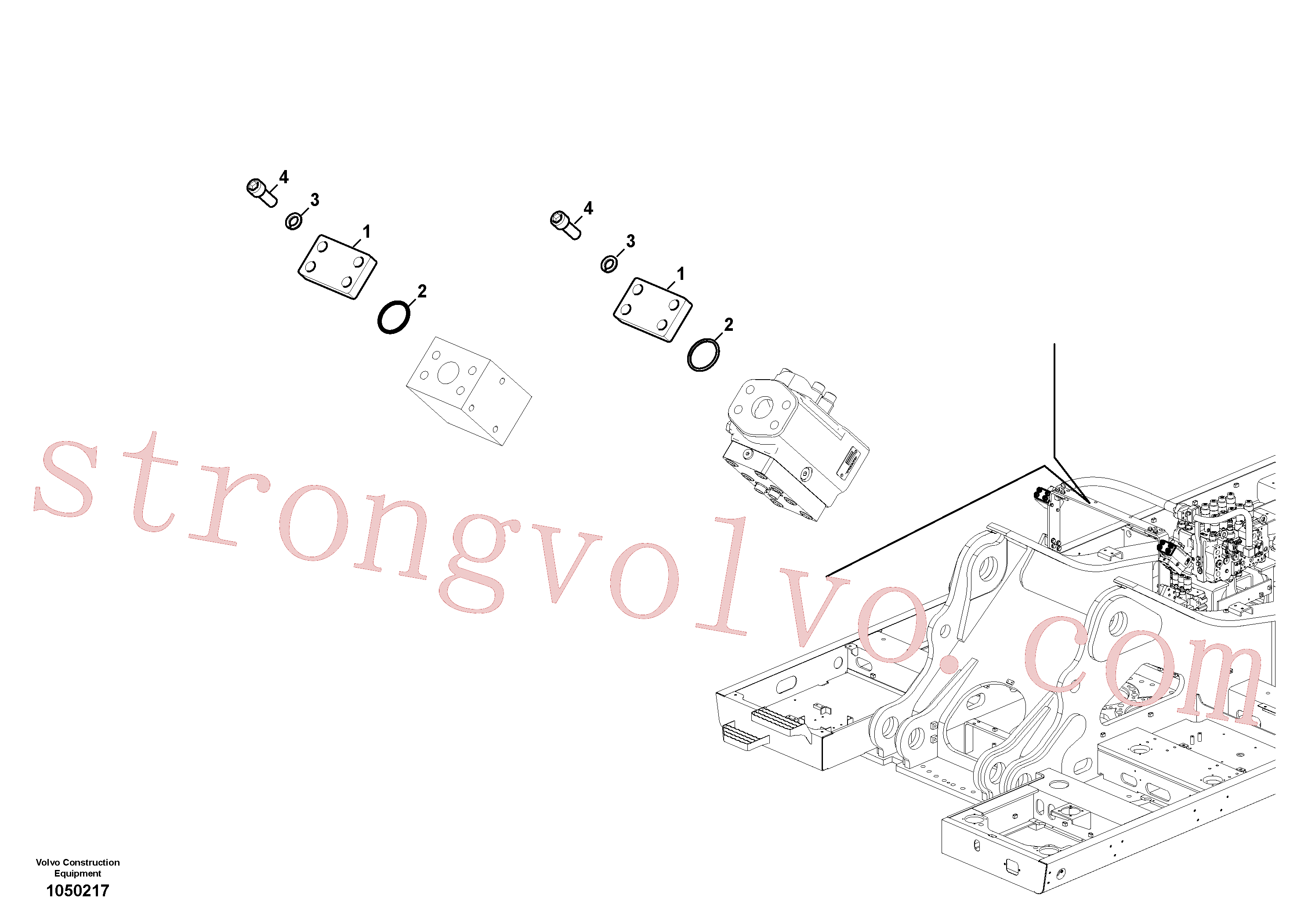 VOE14600256 Volvo Hidráulica de serviço, martelo e cortador para topo(1050217 Montagem)