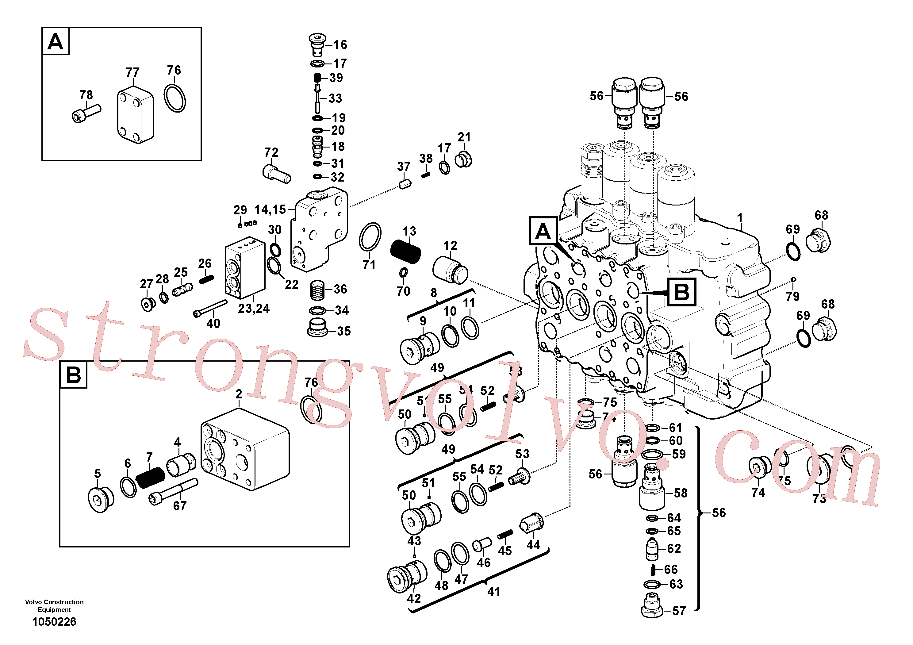 VOE14531324 Volvo Válvula mestra de comando(1050226 Montagem)